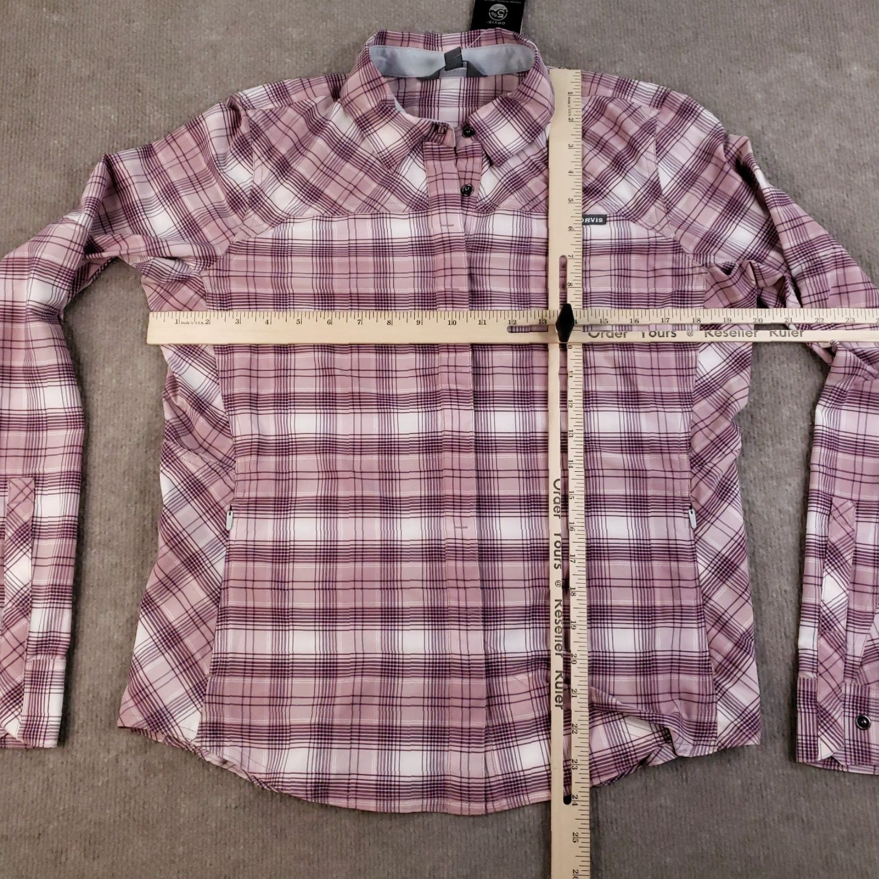 Orvis Orvis Pro Shirt Womens Small Purple Plaid Stretch Long-Sleeved Lightweight Button-Up Size S / US 4 / IT 40 - 2 Thumbnail