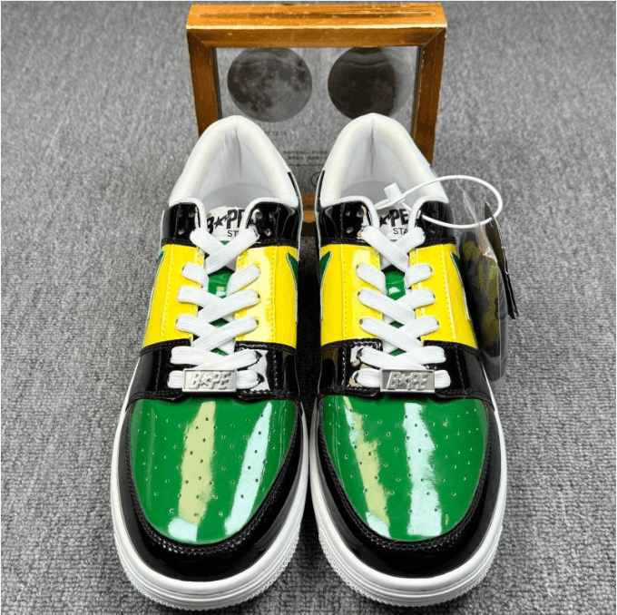 Bape ABATHINGAPE low-top sneaker men's black, green, yellow Size US 13 / EU 46 - 2 Thumbnail