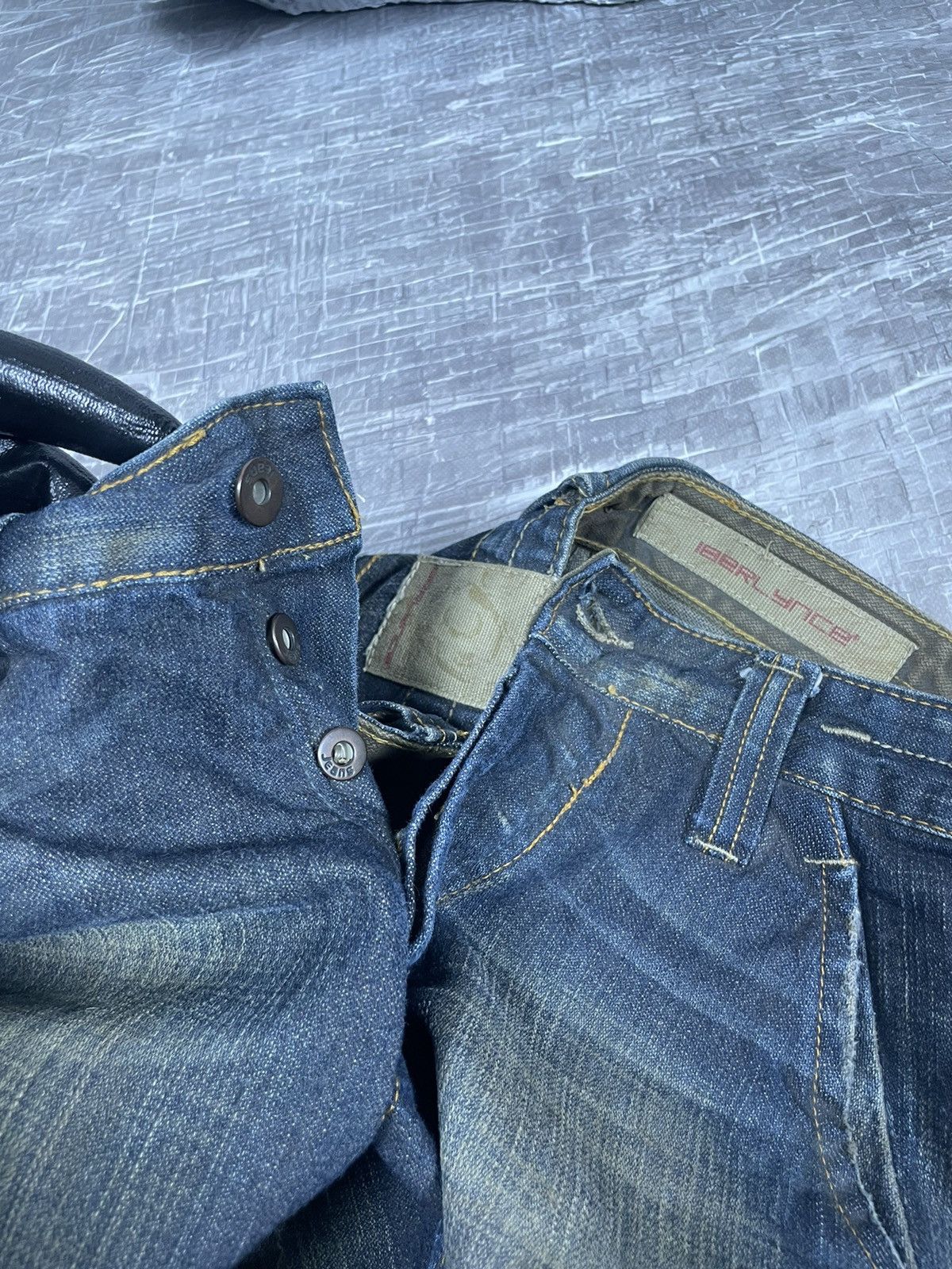 Hysteric Glamour Y2K Distressed Fade Denim Jeans No Faith Balenciaga Style Size US 29 - 13 Thumbnail