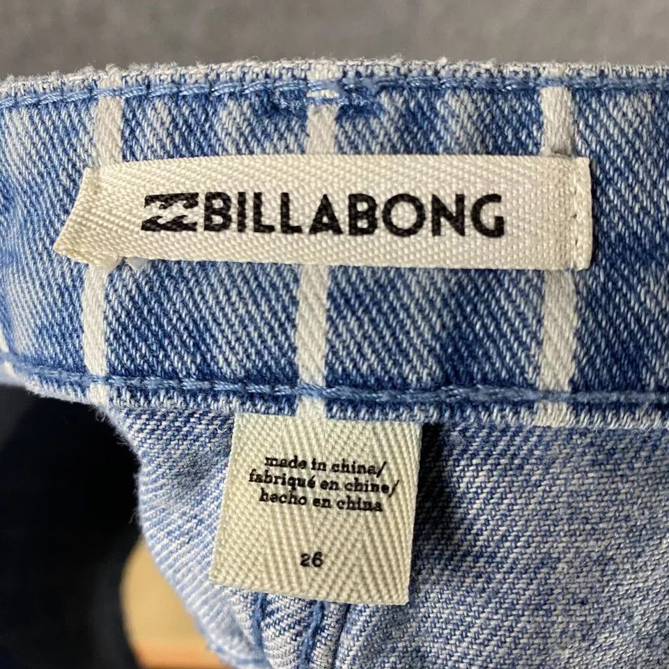 Billabong Bilabong Skirt Women's 26 Mini Striped Button Fly Denim Size 26" / US 2 / IT 38 - 5 Thumbnail