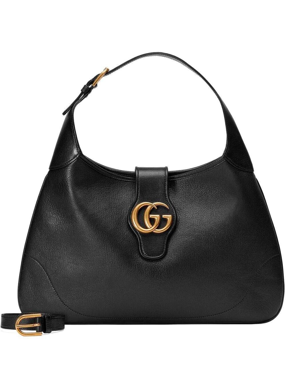 Gucci Gucci Aphrodite Medium Black Leather Shoulder Bag New Size ONE SIZE - 1 Thumbnail