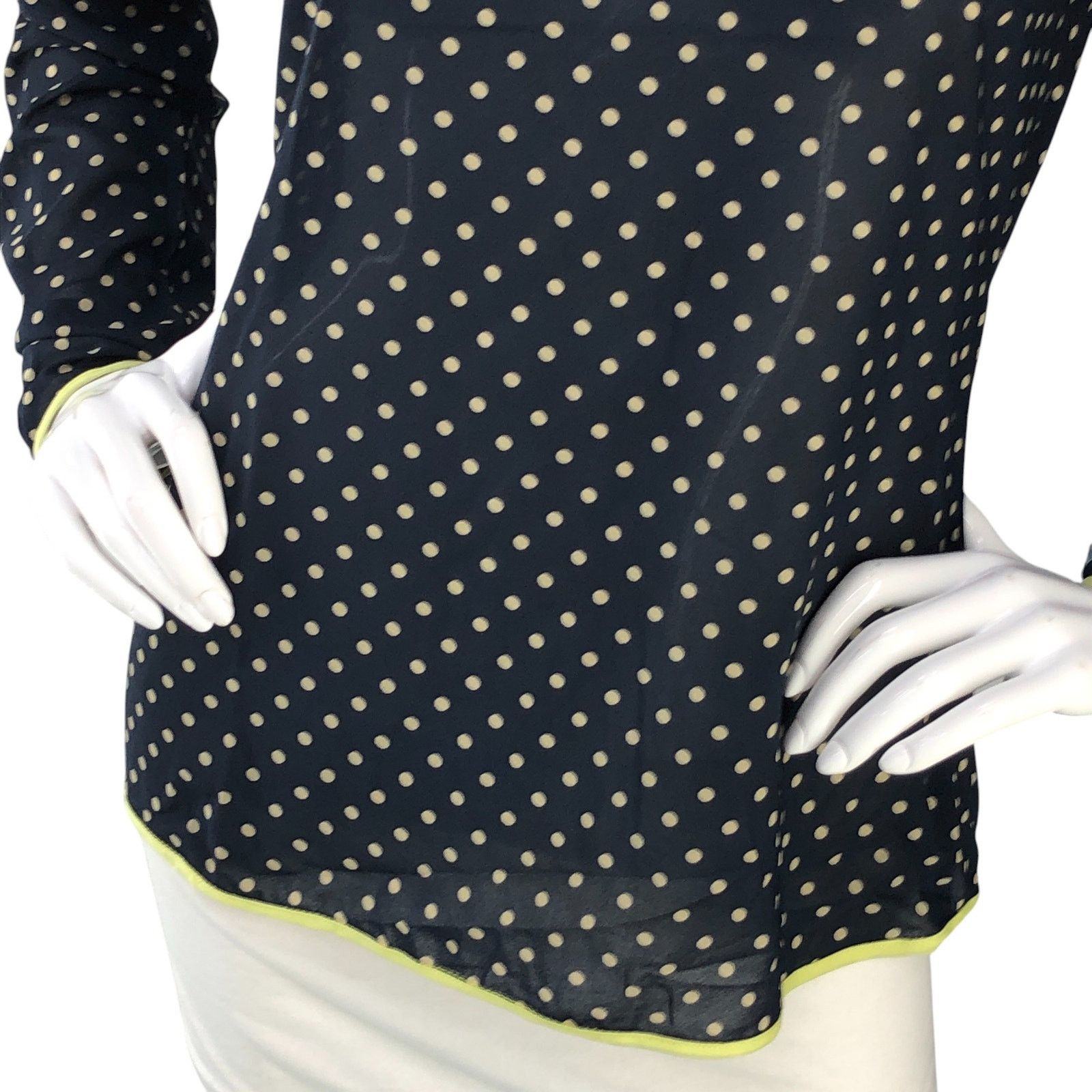 Adolfo Dominguez Adolfo Dominguez Size 38 US 6 Top Blouse Polka Dot Keyhole Size M / US 6-8 / IT 42-44 - 3 Thumbnail