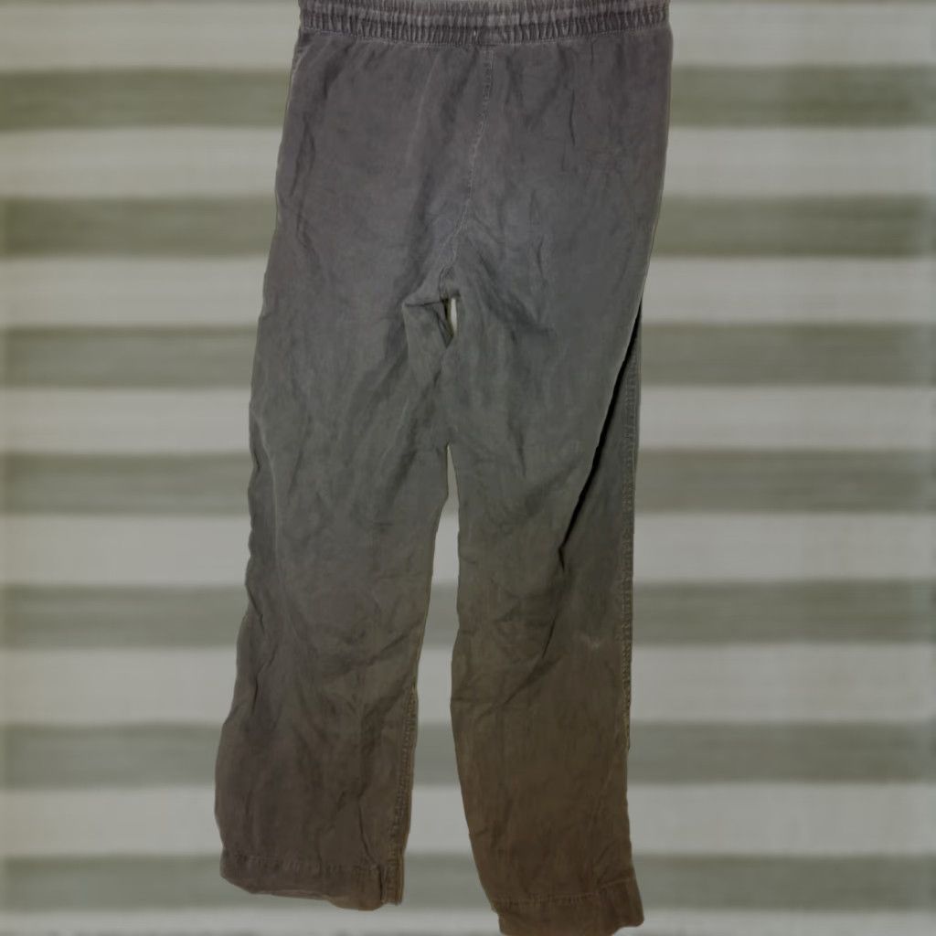 Vintage L.L. Bean Pants Woman Size 8 Linen Gray Elastic Flat Front Straight Leg 30" Inseam Women Regular Comfort Casual Workwear Size 30" / US 8 / IT 44 - 1 Thumbnail