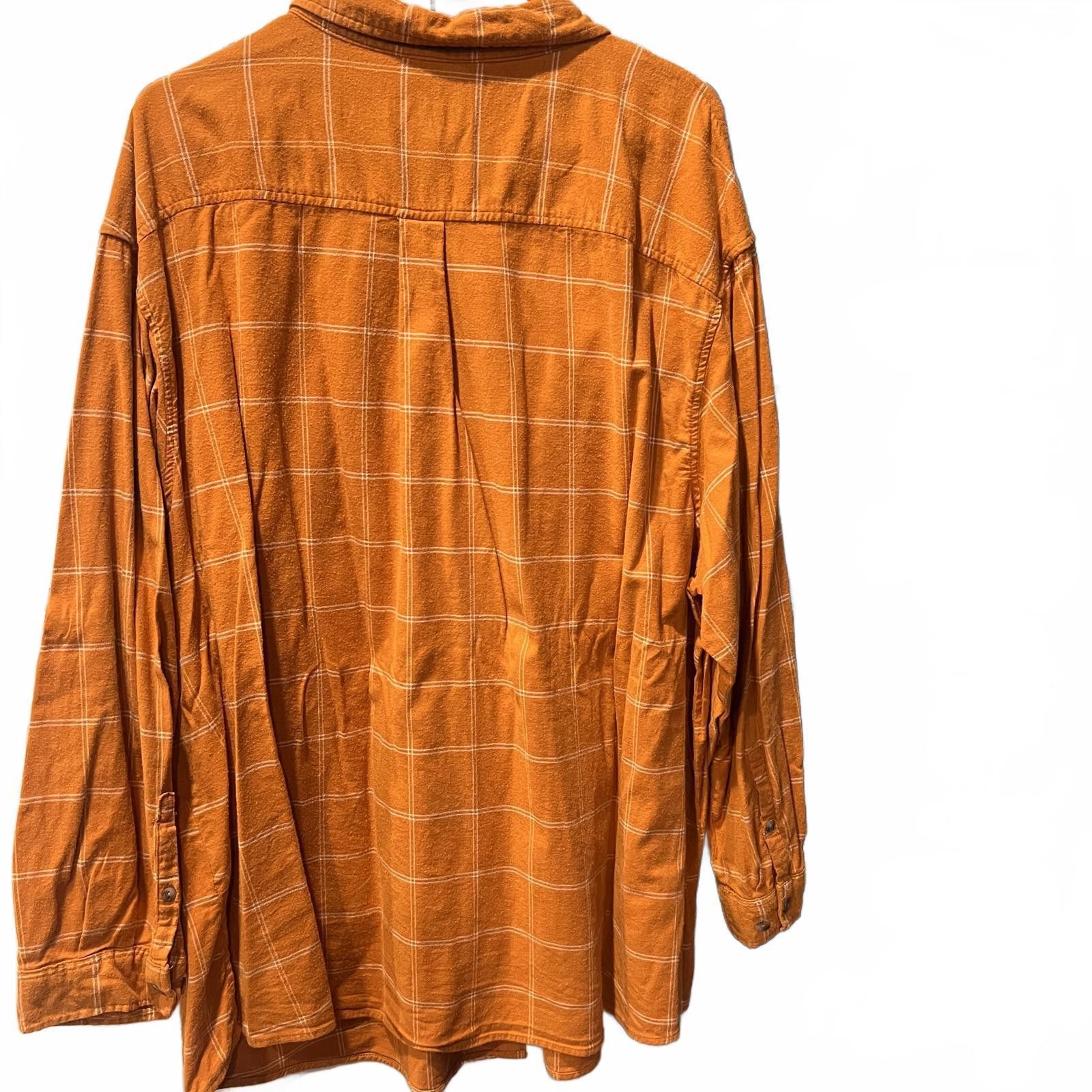 Other AVA & VIV Women's Orange Plaid Button-Up Shirt, Size 3X Size 3XL / US 20-22 - 2 Thumbnail
