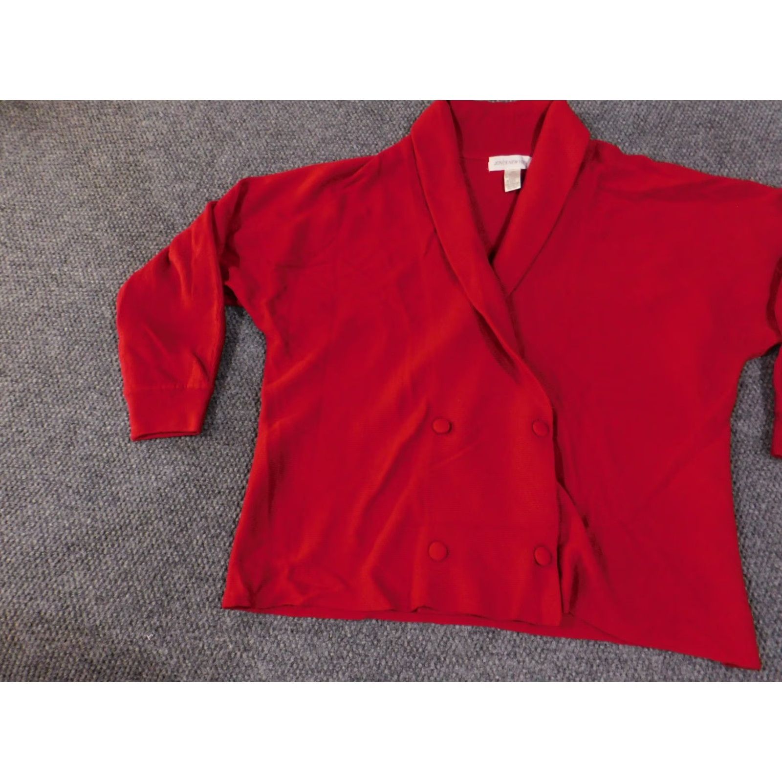 Jones New York Jones New York Sweater Cardigan Women's 3X Red Knit Wool Acrylic Rib Button V-Neck Long Sleeve Plus Size Classic Casual Winter Fall Spring 3X Womens Size XXL / US 16-18 / IT 52-54 - 3 Thumbnail