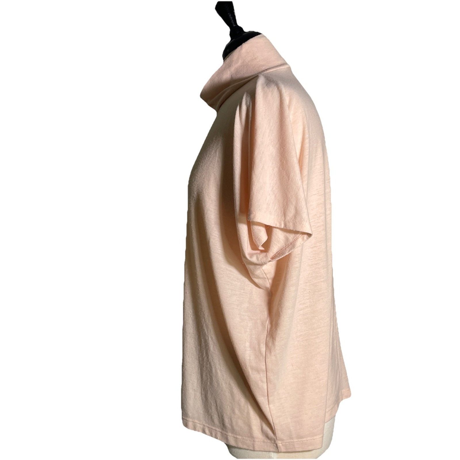 Ann Taylor Ann Taylor Loft Outlet M Peach Mock Turtleneck Short Sleeve Size M / US 6-8 / IT 42-44 - 3 Thumbnail