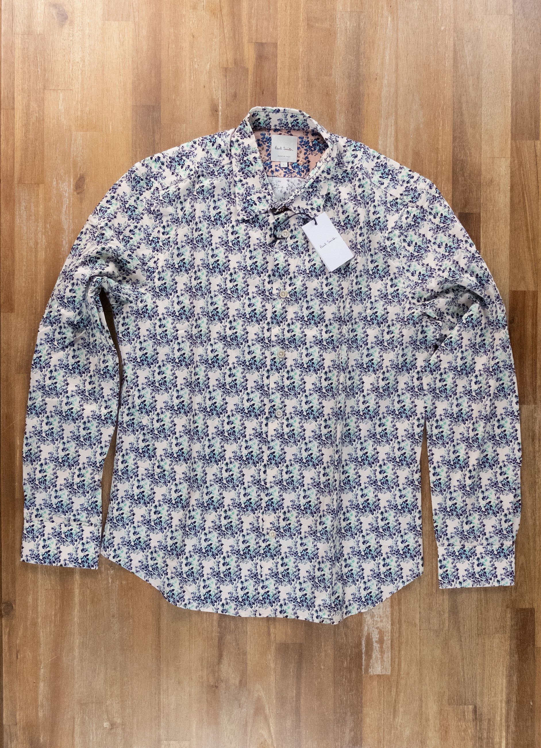 Paul Smith PAUL SMITH mainline ecru white floral print shirt Large Size US L / EU 52-54 / 3 - 4 Thumbnail