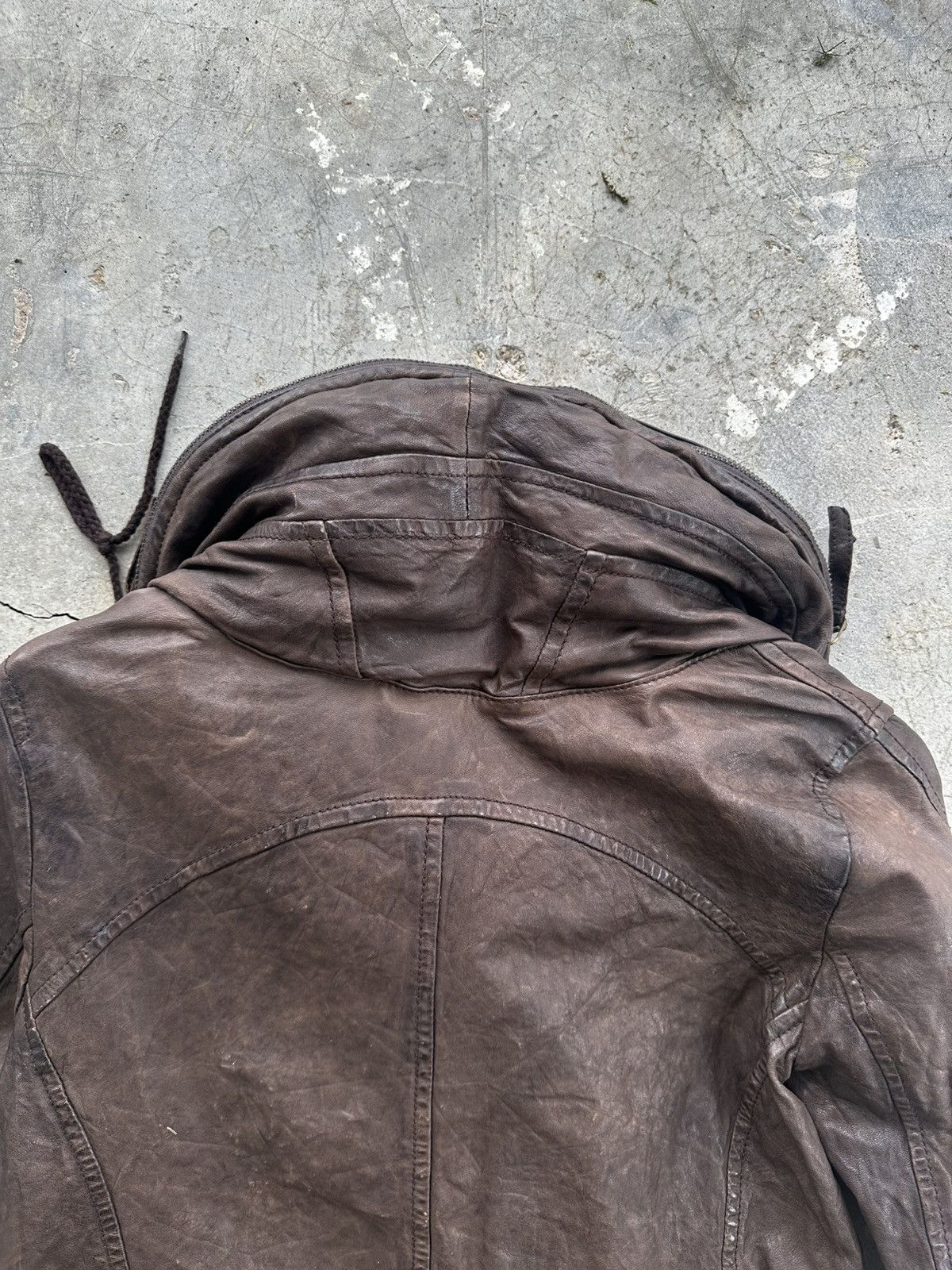 Le Grande Bleu (L.G.B.) Vintage Bono Sheepskin Leather Hooded Jacket Size US S / EU 44-46 / 1 - 12 Thumbnail