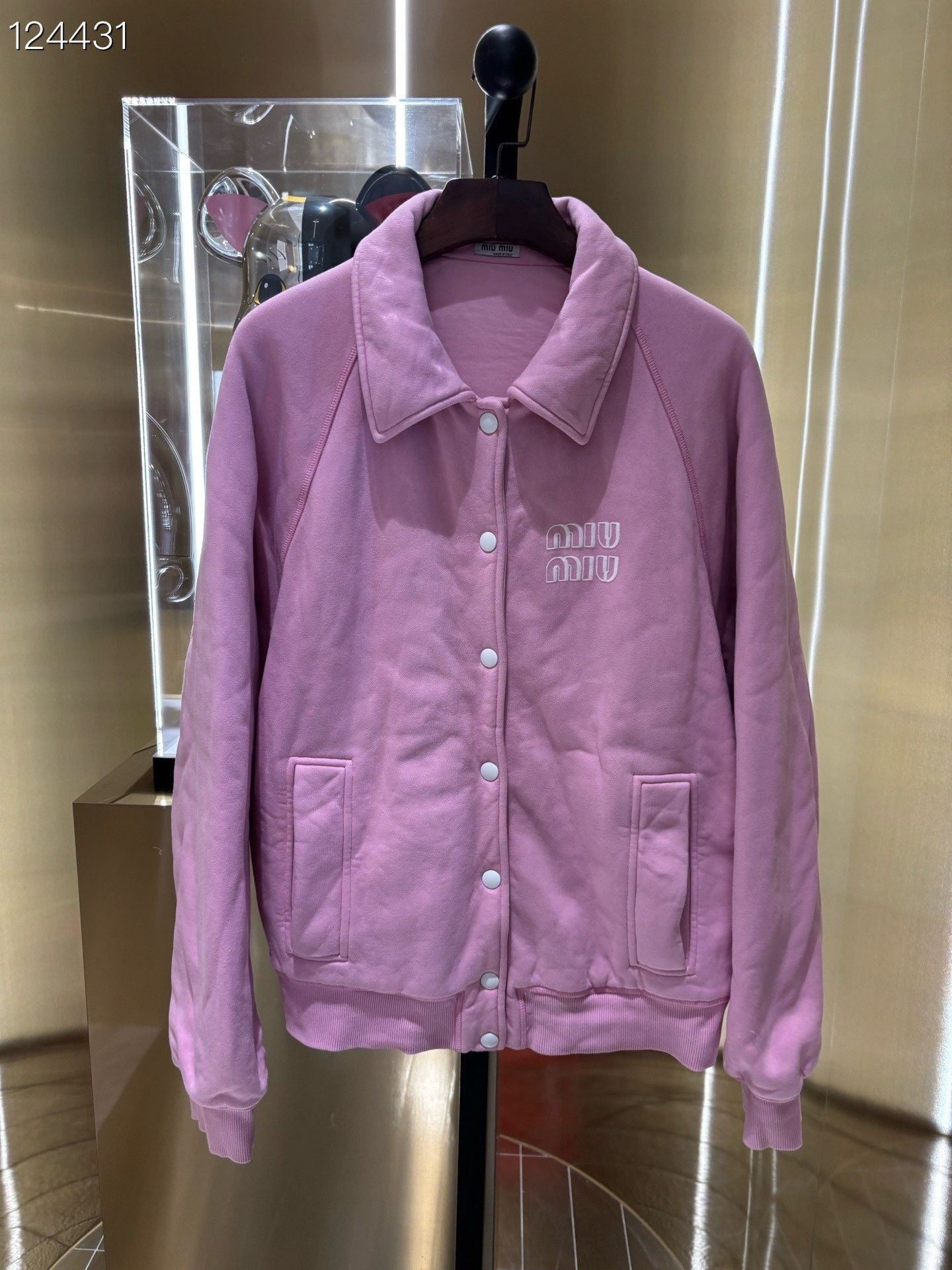 Miu Miu Miu Miu Logo Pink Puffer Jacket Size L / US 10 / IT 46 - 1 Thumbnail