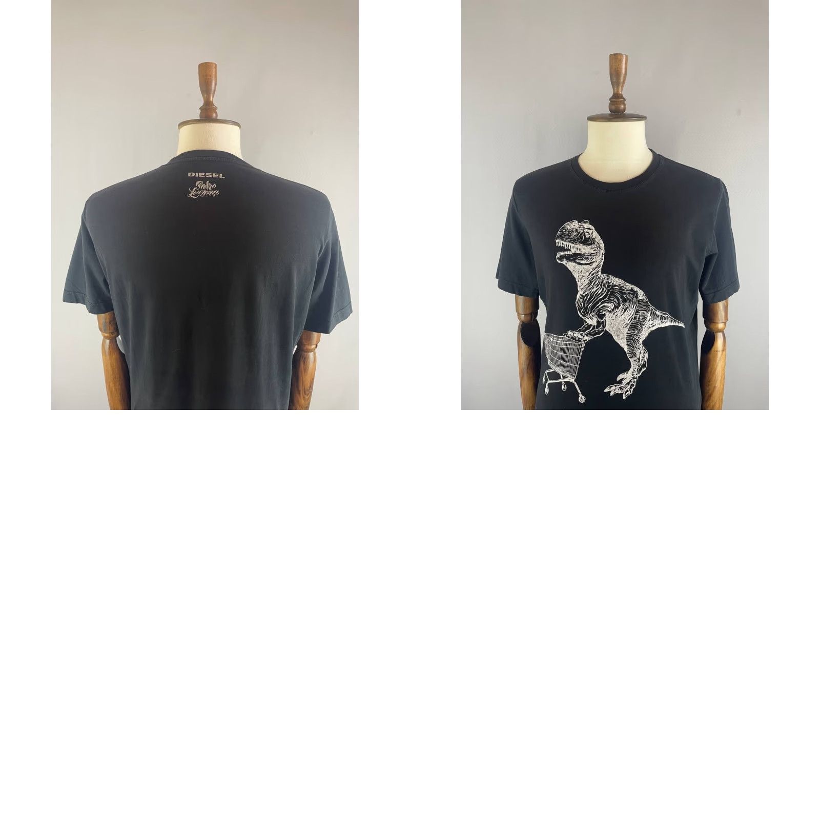 Diesel Diesel T-Shirt Mens Logo Graphic Print Cotton Crew Neck Short Sleeve Black Size L Size US L / EU 52-54 / 3 - 8 Thumbnail