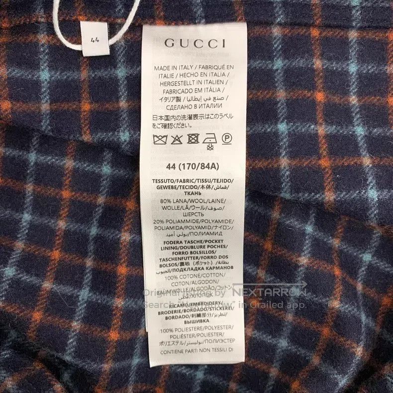 Gucci Gucci Colour-matched double G embroidered plaid wool lapel Size US S / EU 44-46 / 1 - 6 Thumbnail