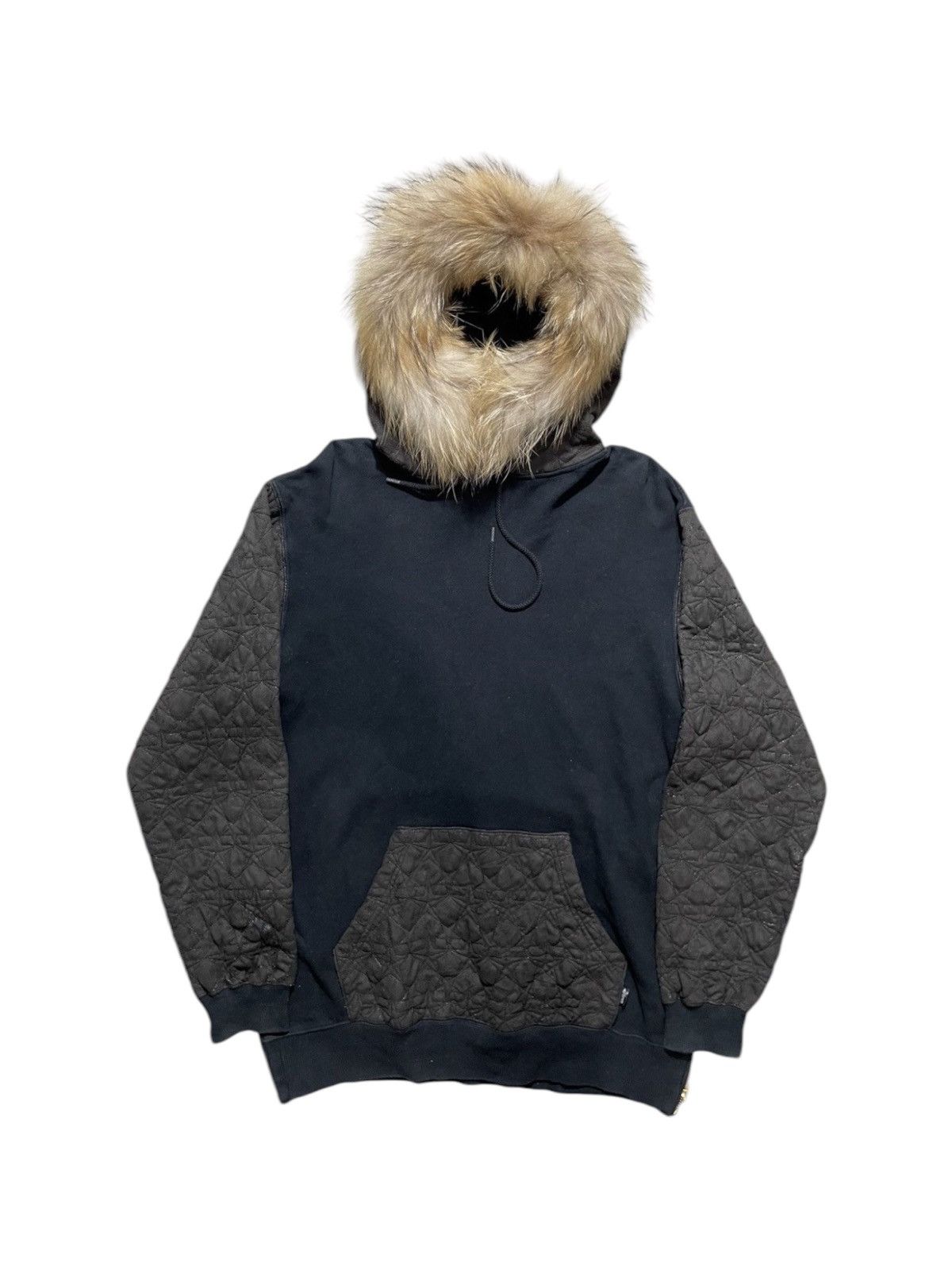 Japanese Brand × Other × Vintage Faded Black Star Fur Hoodie Japanese 24karats Size US L / EU 52-54 / 3 - 1 Thumbnail