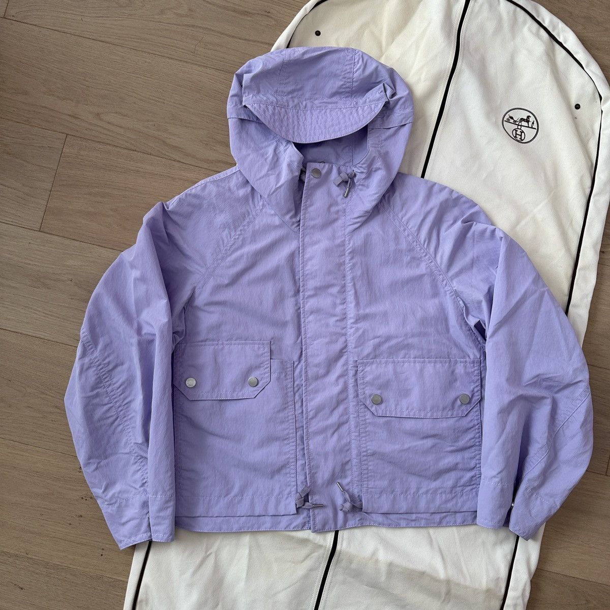 SS23 Mens Purple Parachute Style Windbreaker Jacket