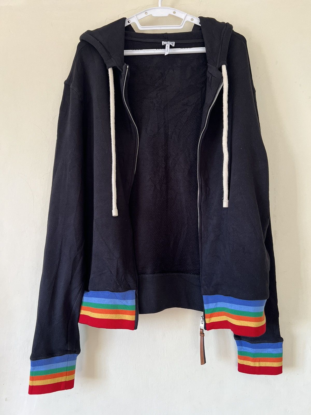 Loewe Loewe Rainbow black rip zip hoodie Size US M / EU 48-50 / 2 - 4 Thumbnail