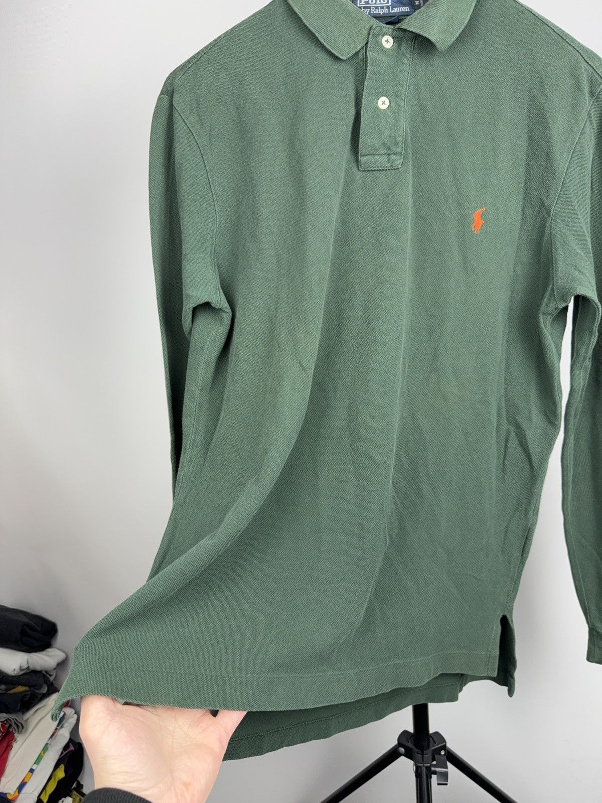Polo Ralph Lauren 90s Vintage Polo Ralph Lauren Green Long Sleeve Polo Shirt Size US M / EU 48-50 / 2 - 8 Thumbnail