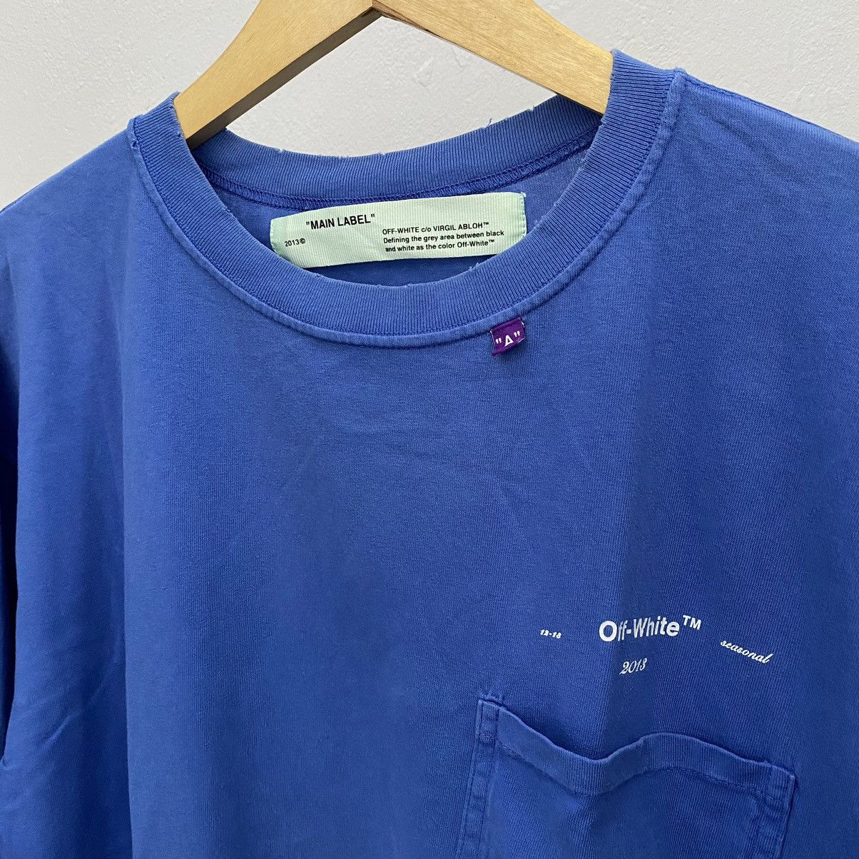 Off-White Off-White 2013 Seasonal Blue Pocket T-shirt Size US M / EU 48-50 / 2 - 3 Thumbnail