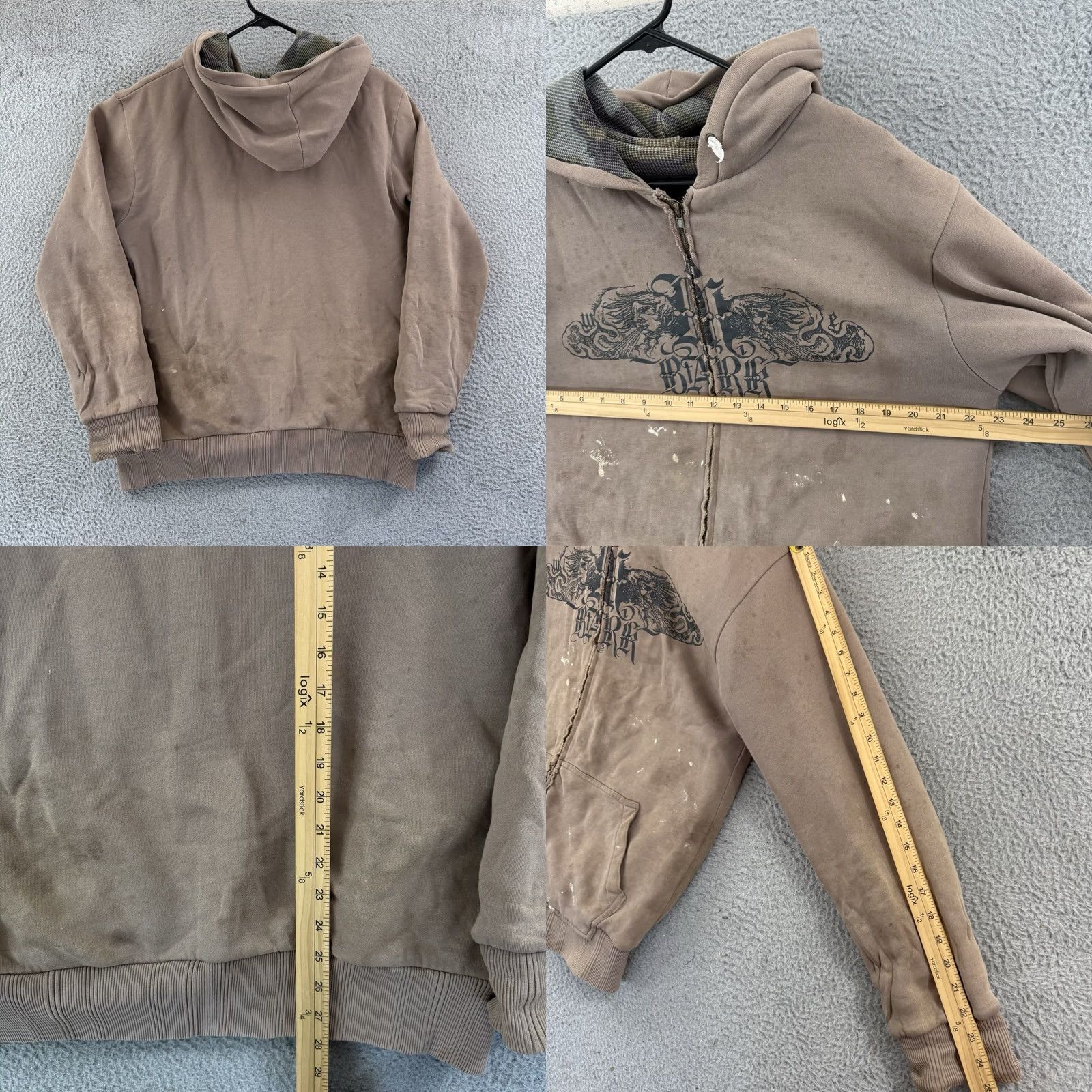 Vintage VINTAGE Mbarb Hoodie Sweatshirt Men’s Medium Zip Up Camo Lined Grunge Skate Y2K Beige Size US M / EU 48-50 / 2 - 8 Thumbnail