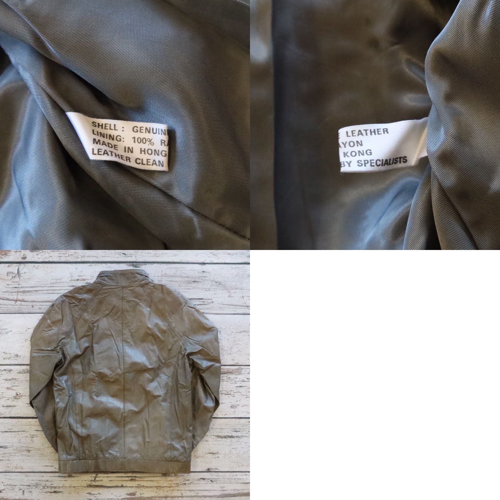 Vintage VINTAGE Michael Hoban North Beach Leather Jacket Gray 70s Motorcycle Jacket Mens Size 38 Size US XXS / EU 40 - 9 Thumbnail