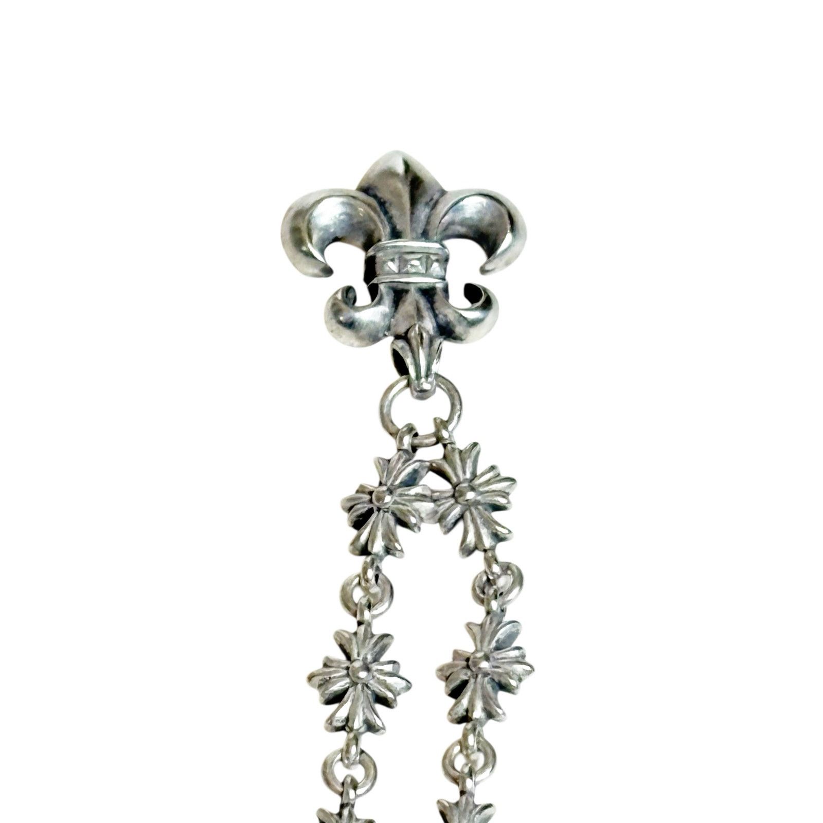 Chrome Hearts Chrome Hearts Fleur De Lis Pendent Cross Silver Necklace Size ONE SIZE - 6 Thumbnail