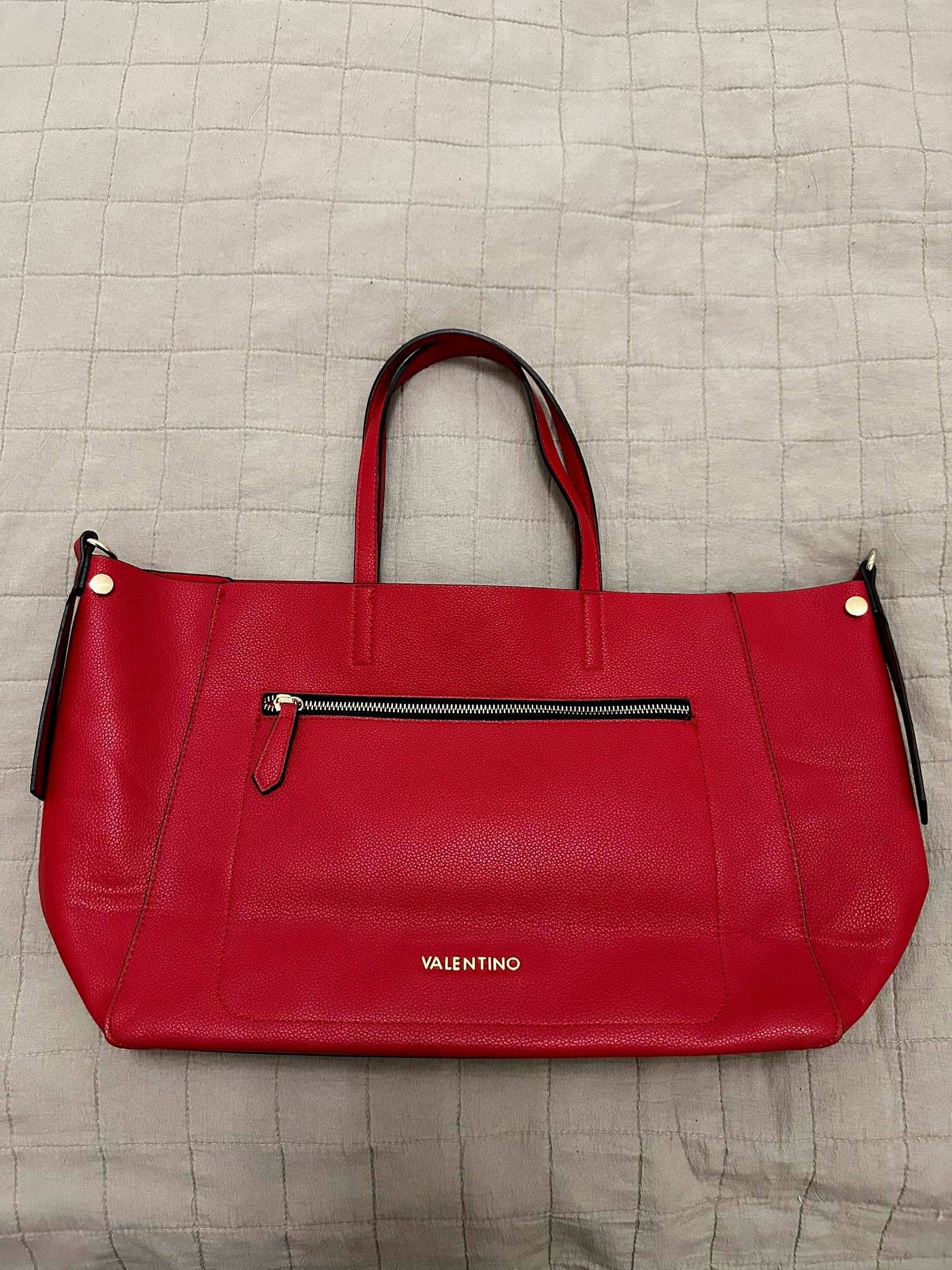 Mario Valentino Red Gold Tote Bag
