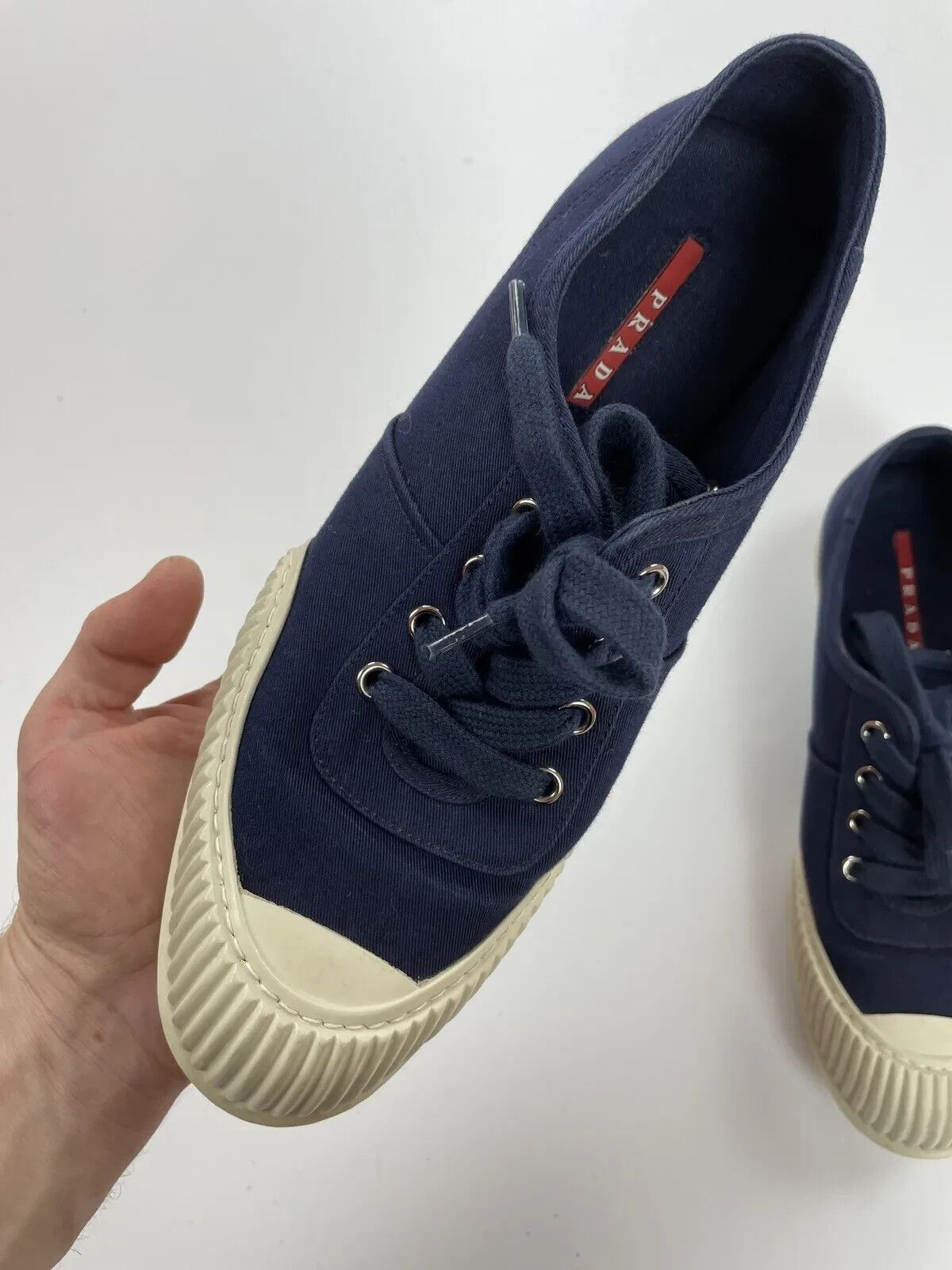 Prada Prada Women Canvas Sneaker Rubber Sole 2014 Size US 8 / IT 38 - 7 Thumbnail