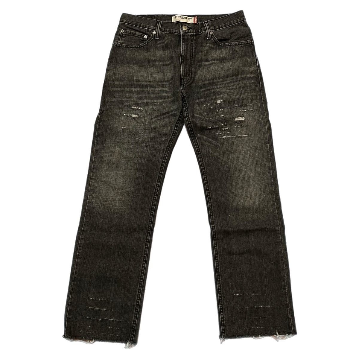 image of Levis x Unsound Rags Vintage Y2K Levi’S 505 Faded Black Distressed Denim Jeans, Men's (Size 33)