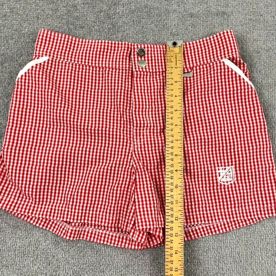 Vintage ES Collection Board Shorts Men 32/34 Trunks 2.5" Red White Check Linerless Polyester Swim Bottoms Size US 32 / EU 48 - 4 Thumbnail