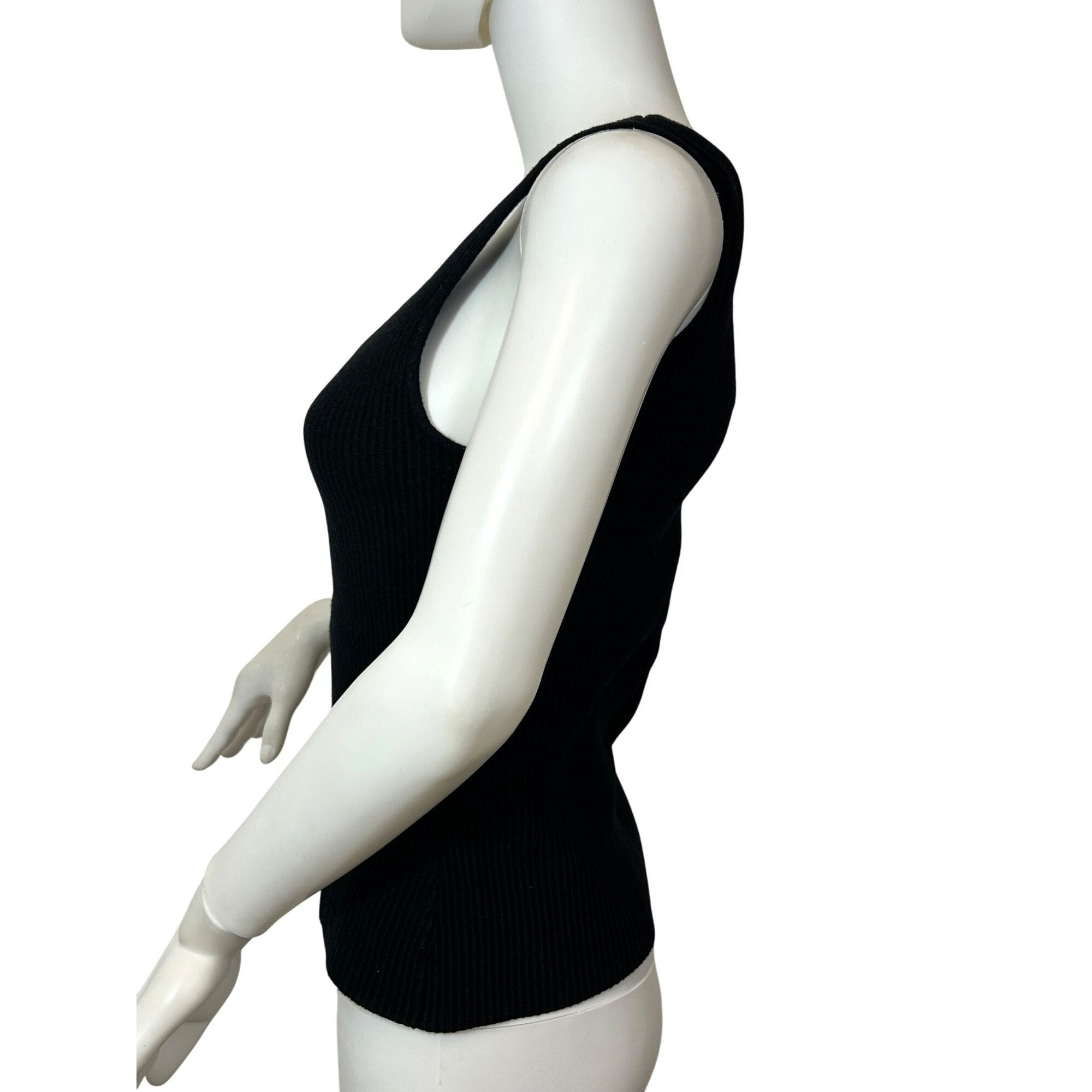 AQUA Aqua Women’s Ribbed Tank Top Black M Stretch Workout Dance A Size M / US 6-8 / IT 42-44 - 2 Thumbnail