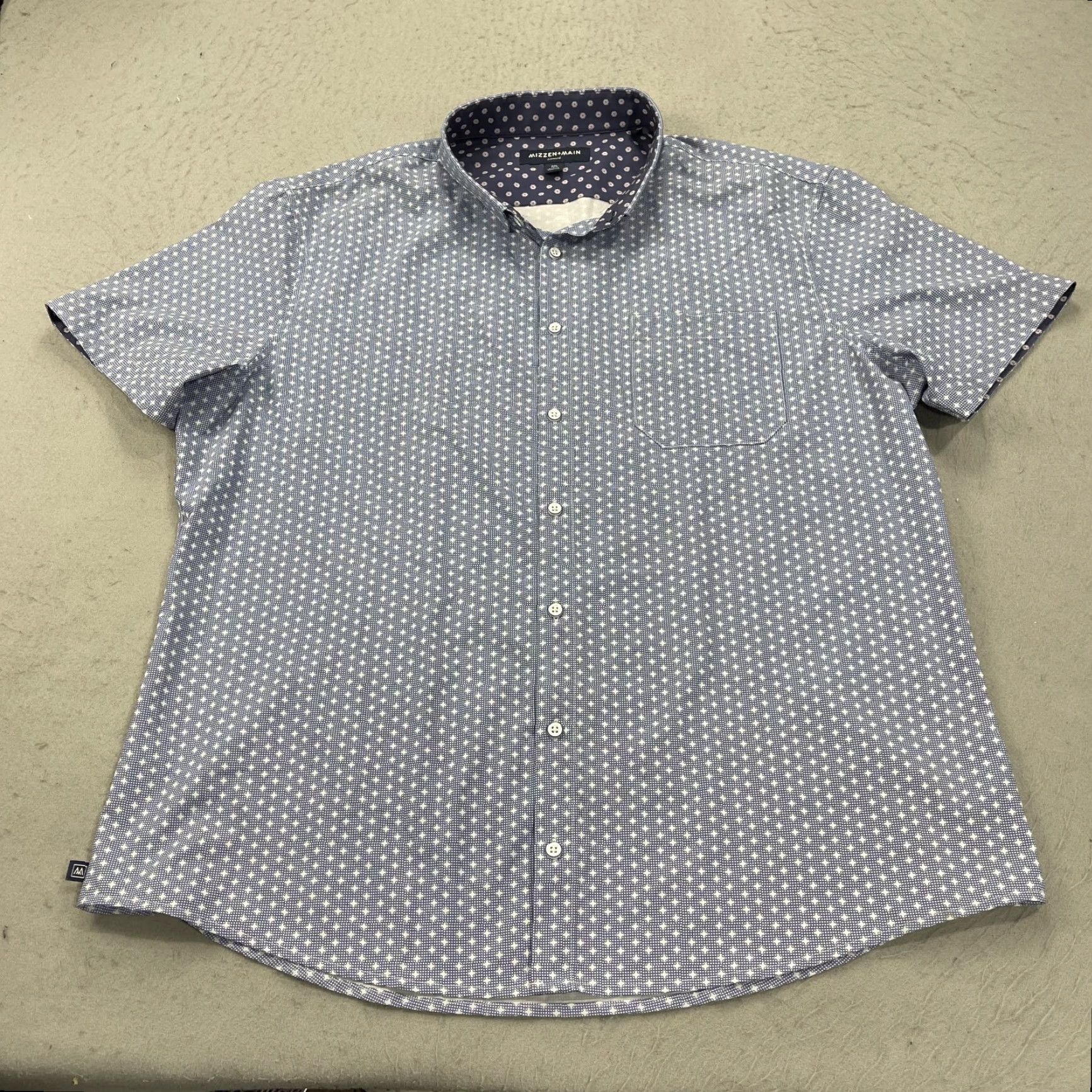 Mizzen+Main Mizzen+Main Shirt Mens 2XL Trim Fit Blue Leeward Abstract Performance Casual Shirt Size US XXL / EU 58 / 5 - 2 Thumbnail