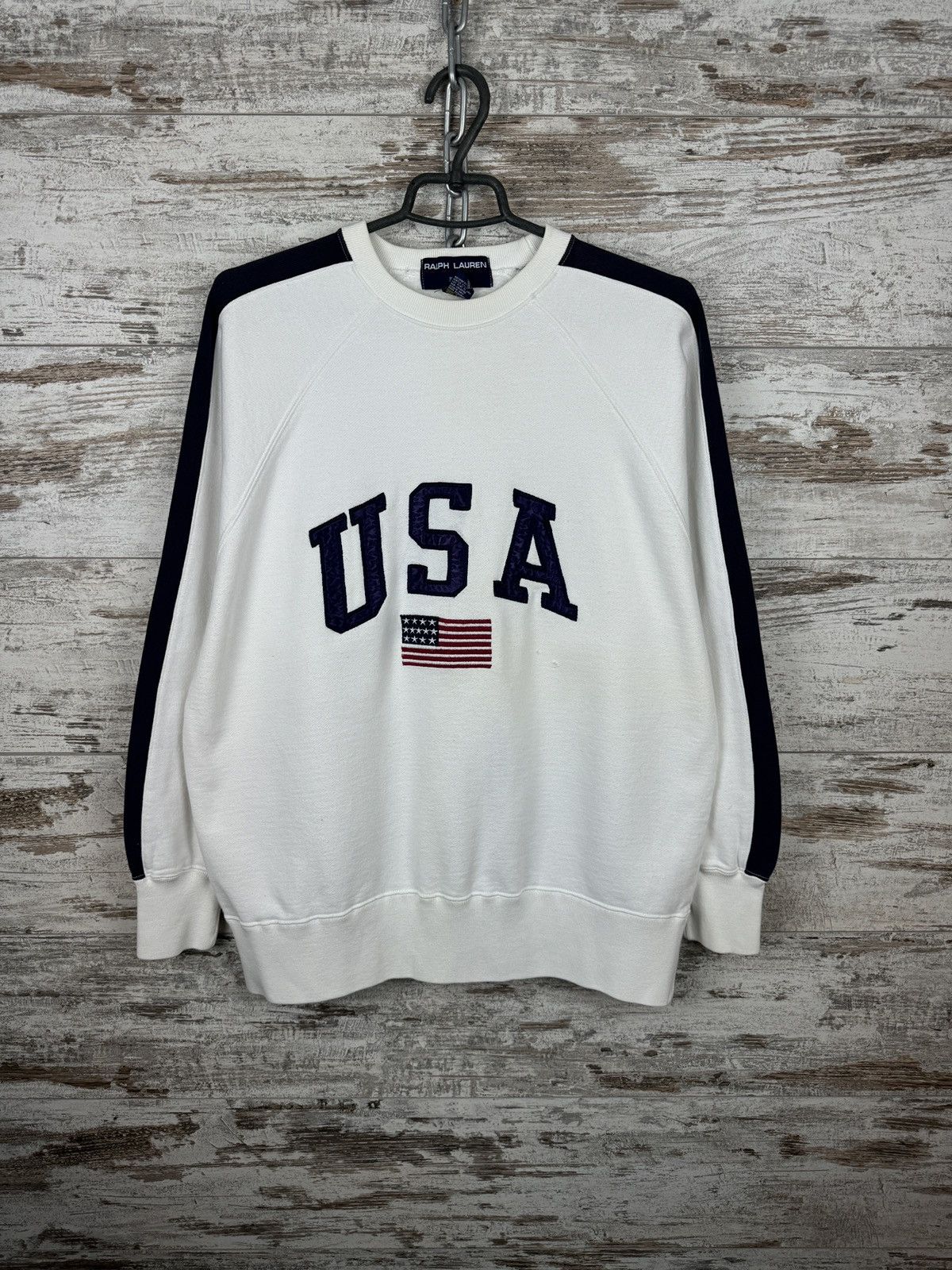 Polo Ralph Lauren × Vintage Mens Vintage Polo Ralph Lauren USA sweatshirt rugby rare Size US S / EU 44-46 / 1 - 1 Thumbnail
