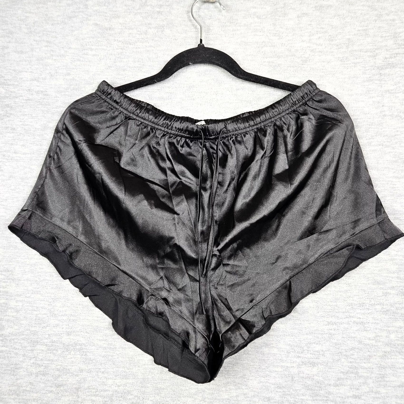 Vintage Ekouaer Women's Black Button Up Short Sleeve Satin Pajama Set Size M New Size 32" / US 10 / IT 46 - 7 Thumbnail