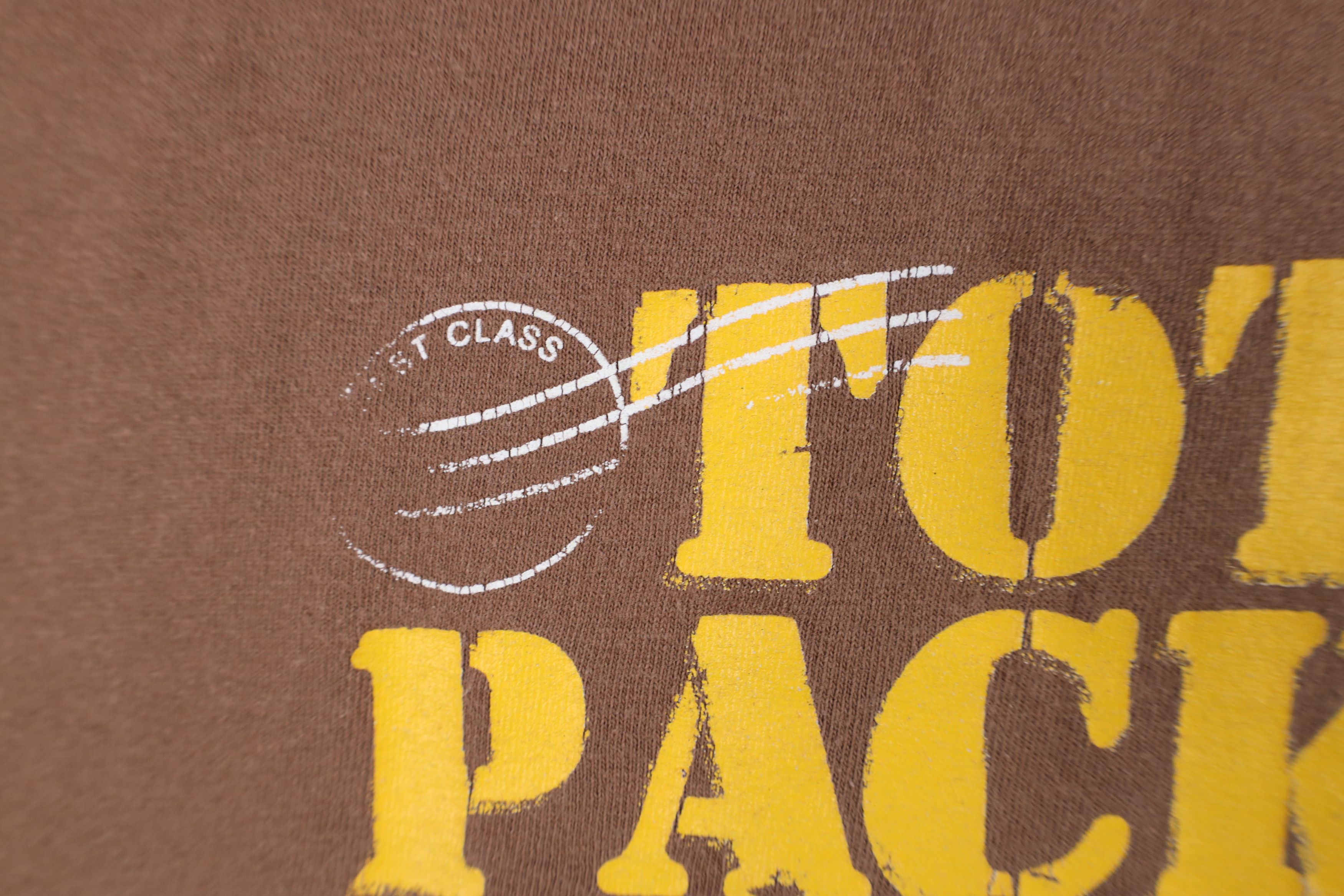 Vintage Vintage 90s Y2K Package USPS Postage Stamp T-Shirt Brown Size US XL / EU 56 / 4 - 5 Thumbnail