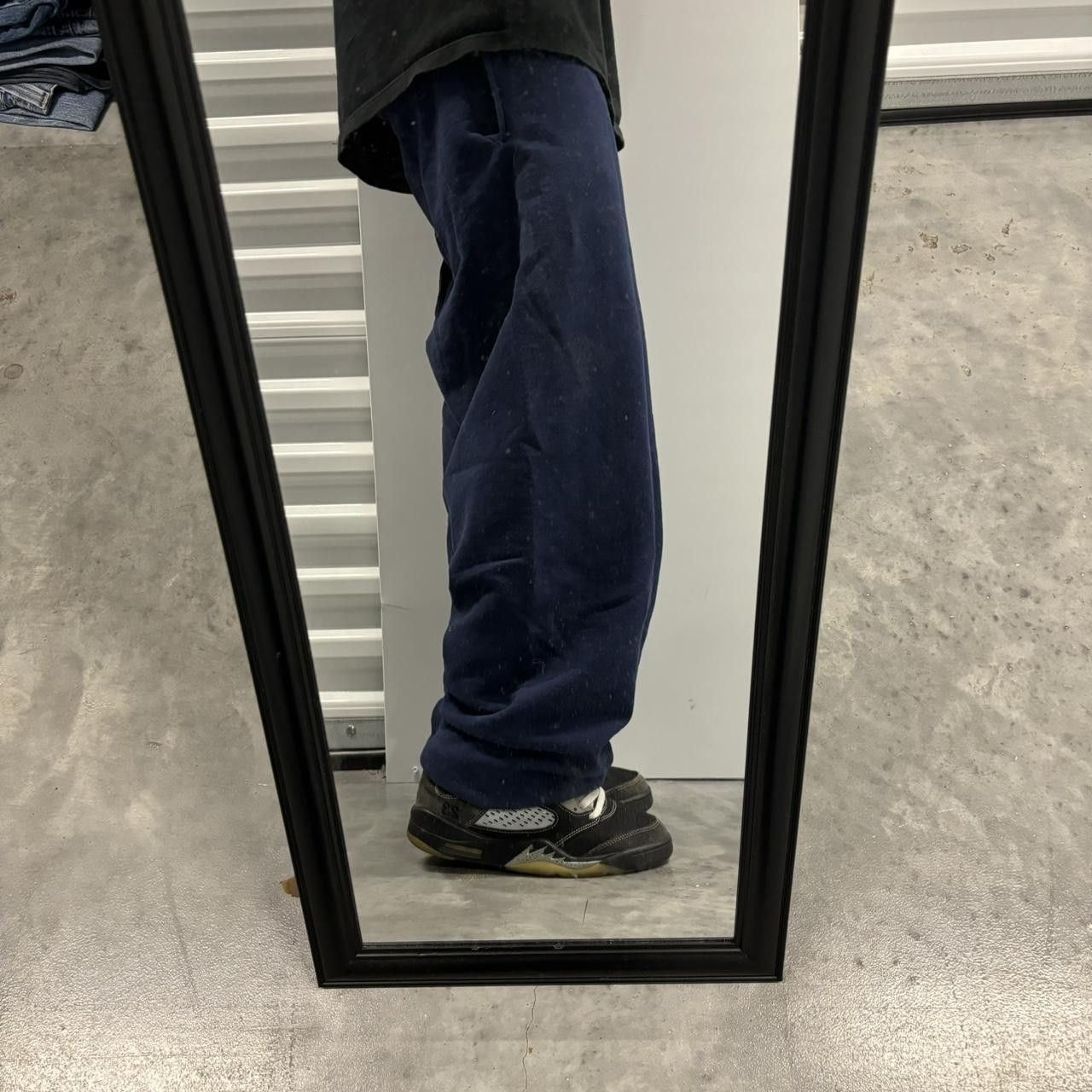 Japanese Brand × Vintage Crazy Vintage 90s Navy Blue Streetwear Essential Sweatpants! Size US 30 / EU 46 - 2 Thumbnail