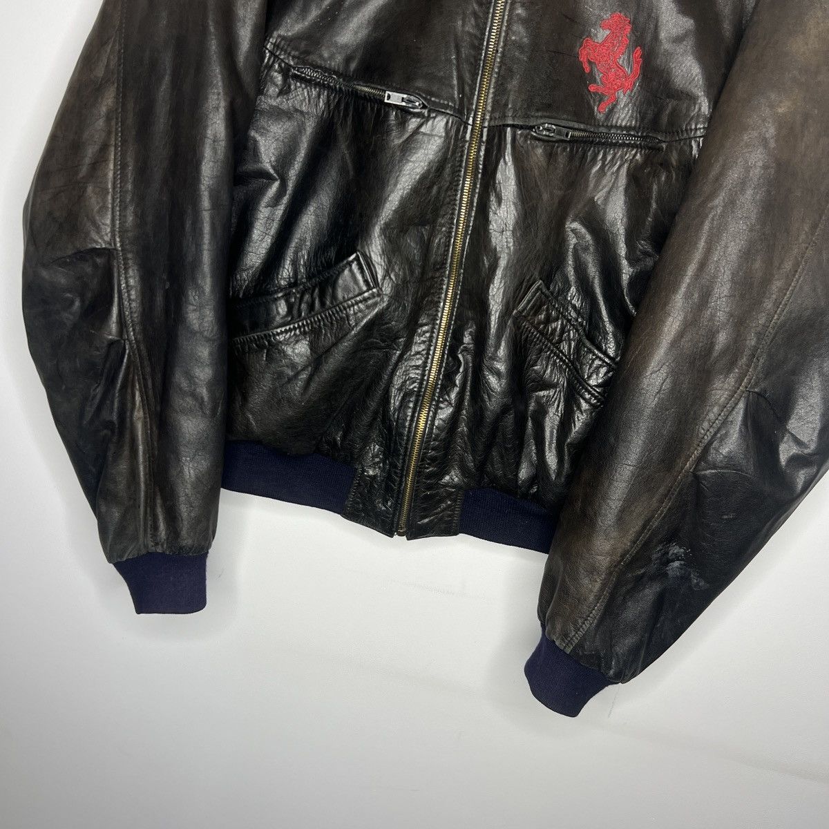 ジャケット・アウター 80s vintage racing leather bomber jacket Racing Jacket Women Men's Vintage Racing Bomber Jacket - PU