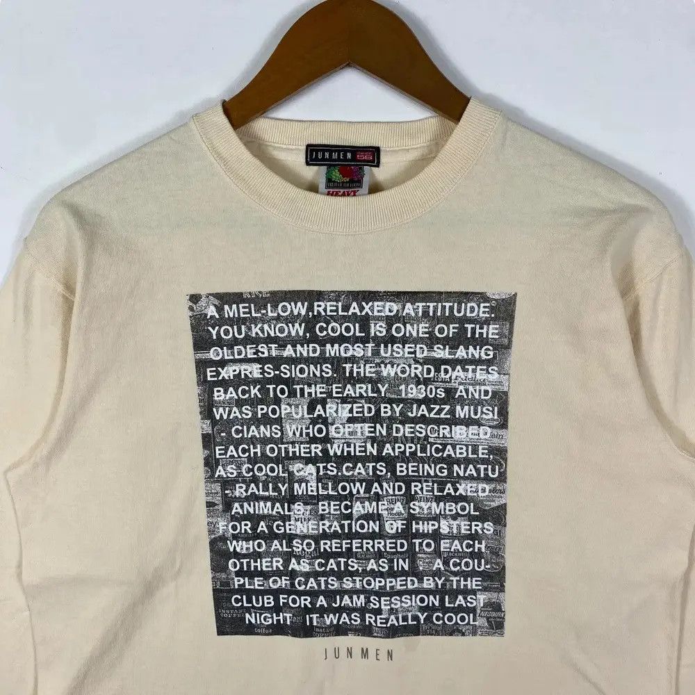 Japanese Brand Vintage 90's JUNMEN Poetry Graphic Longsleeve Tee Shirt Size US M / EU 48-50 / 2 - 2 Thumbnail