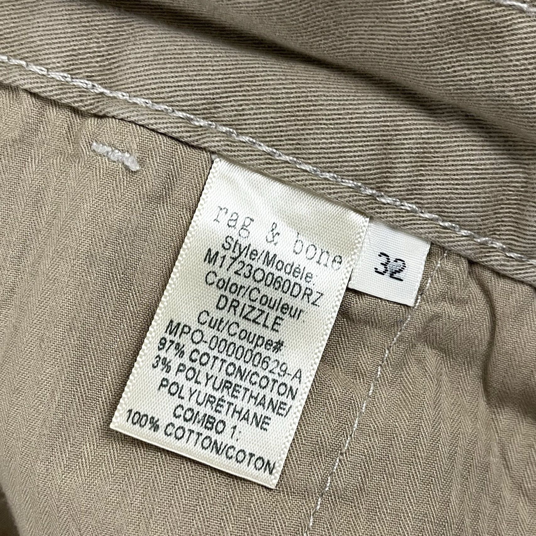 Rag & Bone RAG & BONE Slim Fit Chino Pants Mens 34x32 Drizzle Gray Casual Career Golf Size US 34 / EU 50 - 3 Thumbnail