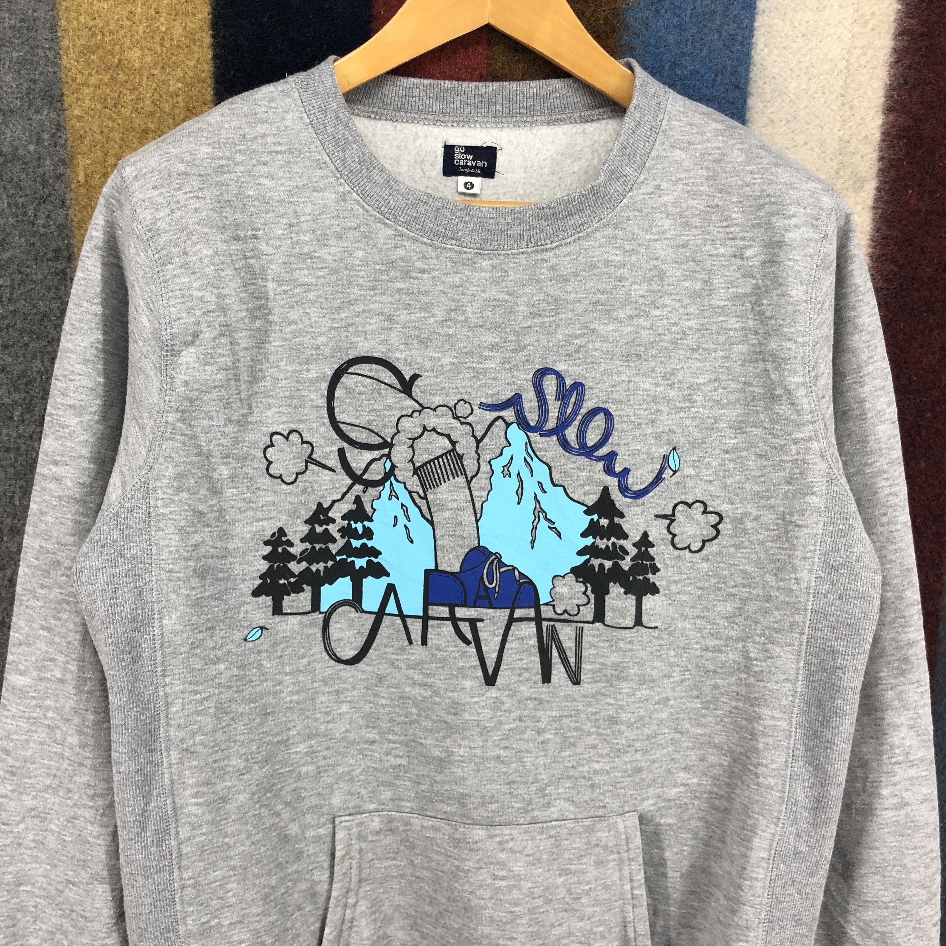 go slow caravan GO SLOW CARAVAN Pouch Pocket Sweatshirt #0691/AD Size US M / EU 48-50 / 2 - 2 Thumbnail