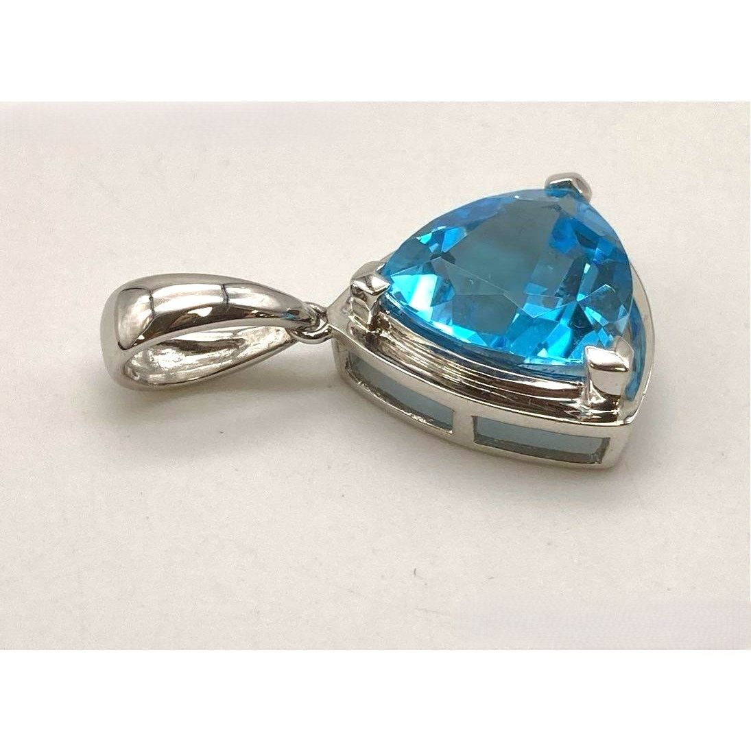 Designer Effy BH 14k White Gold Trillion Cut Blue Topaz Pendant Size ONE SIZE - 2 Thumbnail