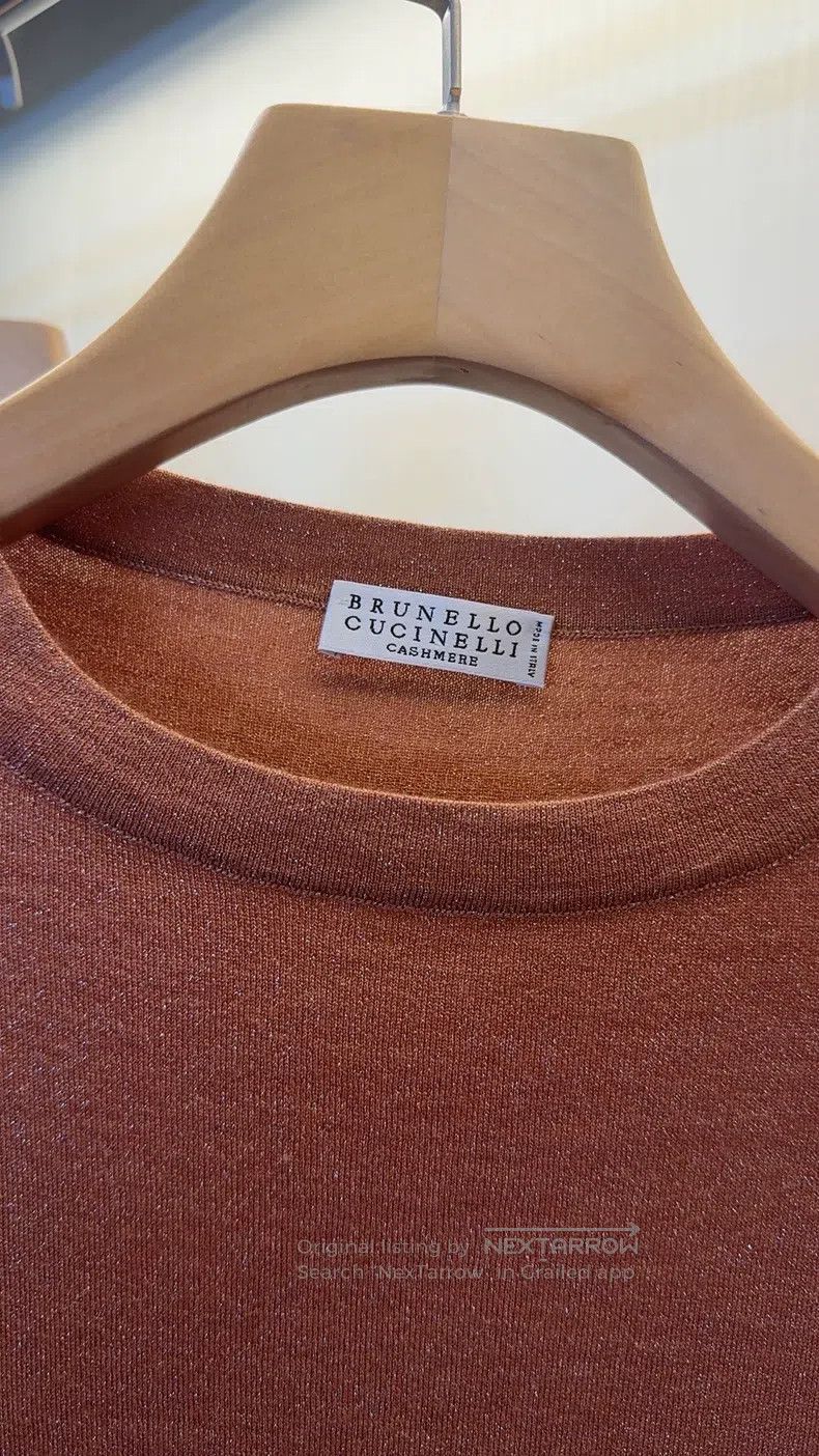 Brunello Cucinelli Brunello Cucinelli Shiny Cashmere Silk T-Shirt Size S / US 4 / IT 40 - 4 Thumbnail