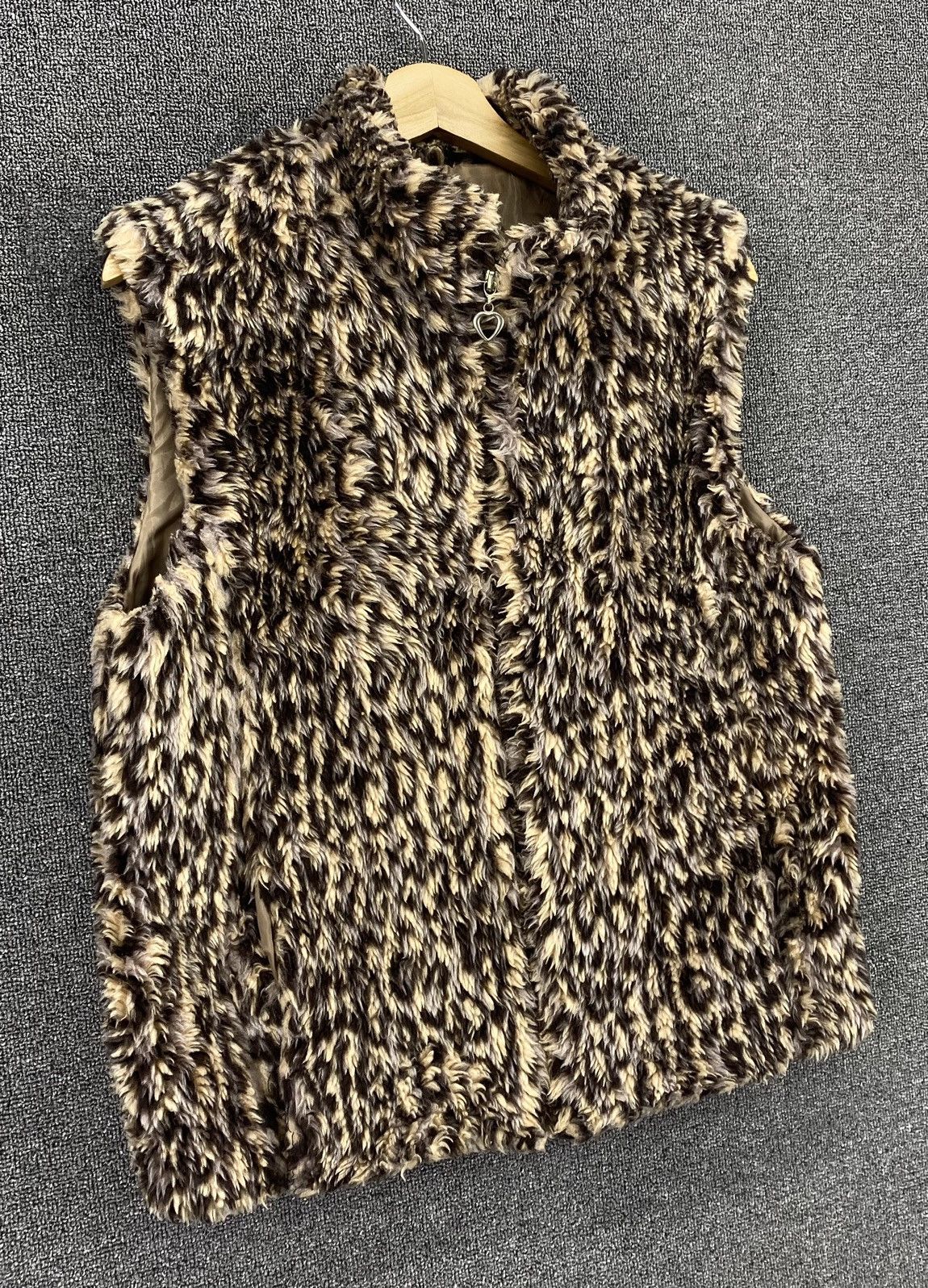 Japanese Brand Vintage Circulaire Leopard Style Faux Fur Vest Size M / US 6-8 / IT 42-44 - 2 Thumbnail