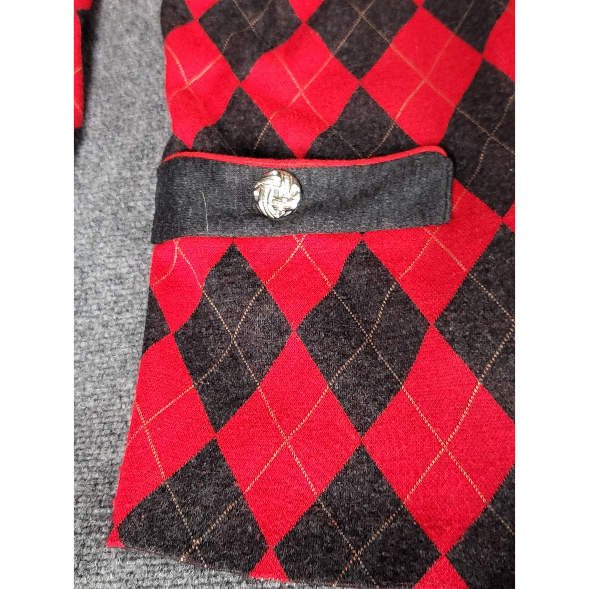Vintage Vintage A.S. Elliott Cardigan Women Sz 20W Argyle Festive Ho Size XXL / US 16-18 / IT 52-54 - 5 Thumbnail