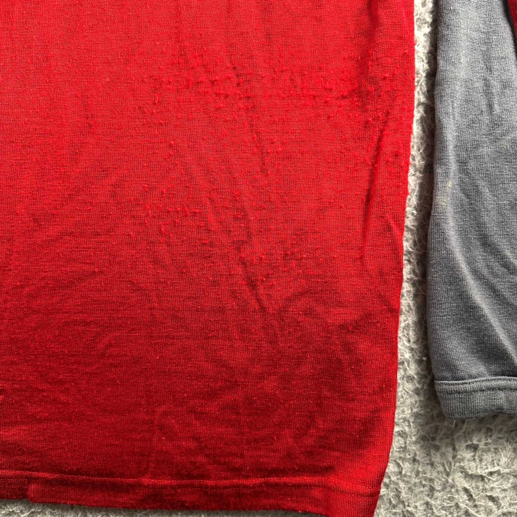 Icebreaker Icebreaker Pullover Mens XL Merino Sport320 Red Gray 1/4 Zip Long Sleeve Thermal Size US XL / EU 56 / 4 - 3 Thumbnail