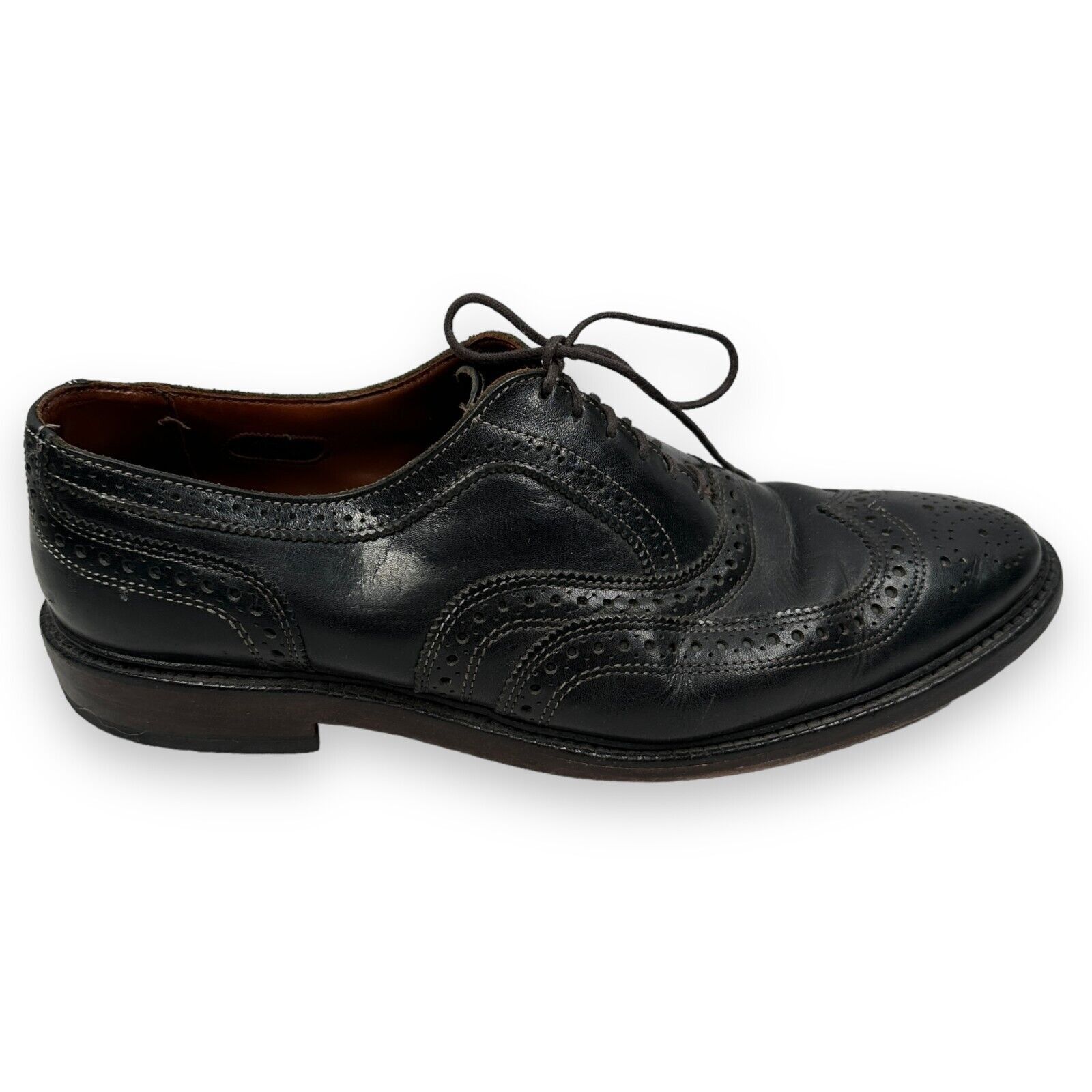 Allen Edmonds McTavish Black Wingtip Oxford Shoes 11 D