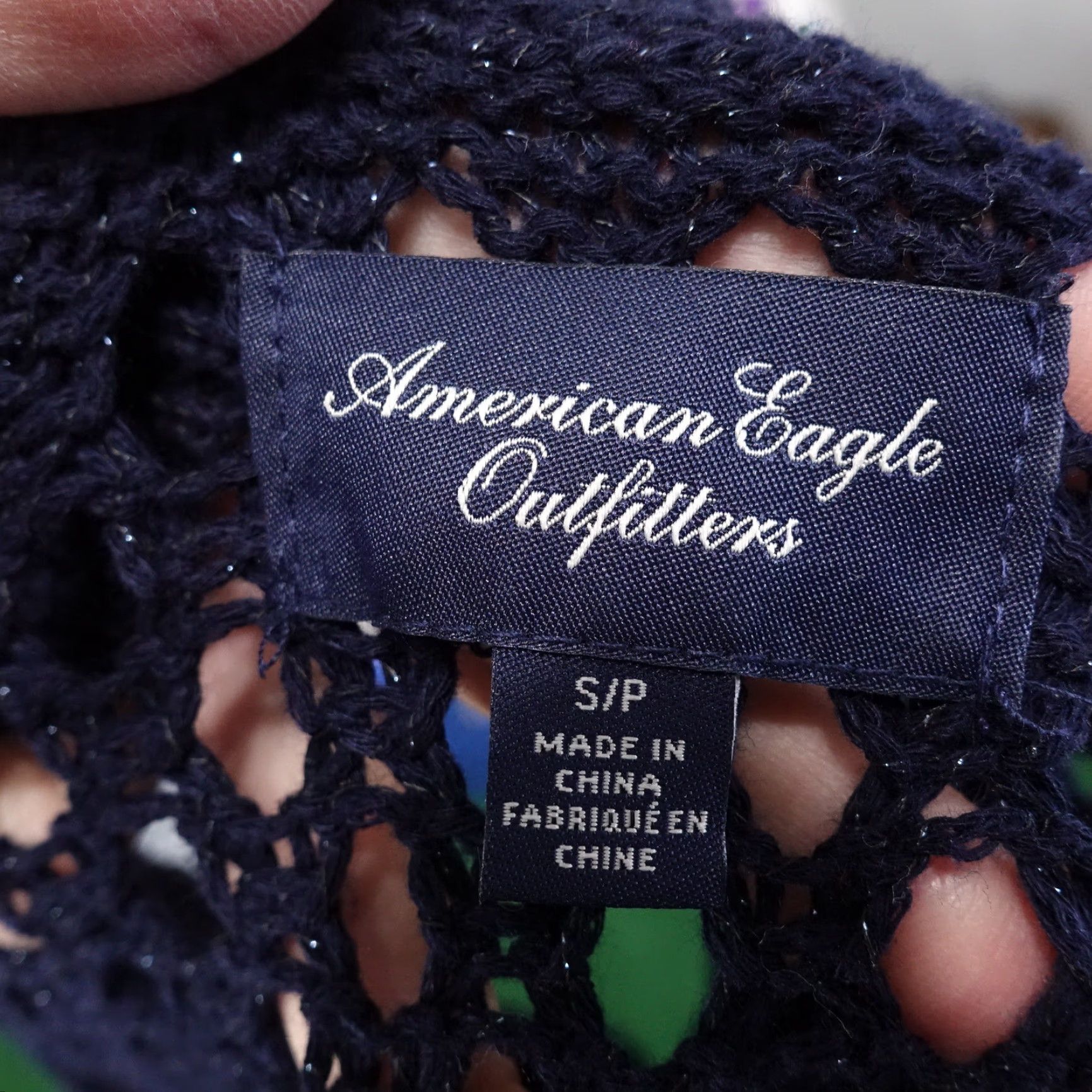 American Eagle Outfitters Vintage American Eagle Outfitters Women's Blue Lace Sweater Size Small Casual Pullover Size S / US 4 / IT 40 - 6 Thumbnail