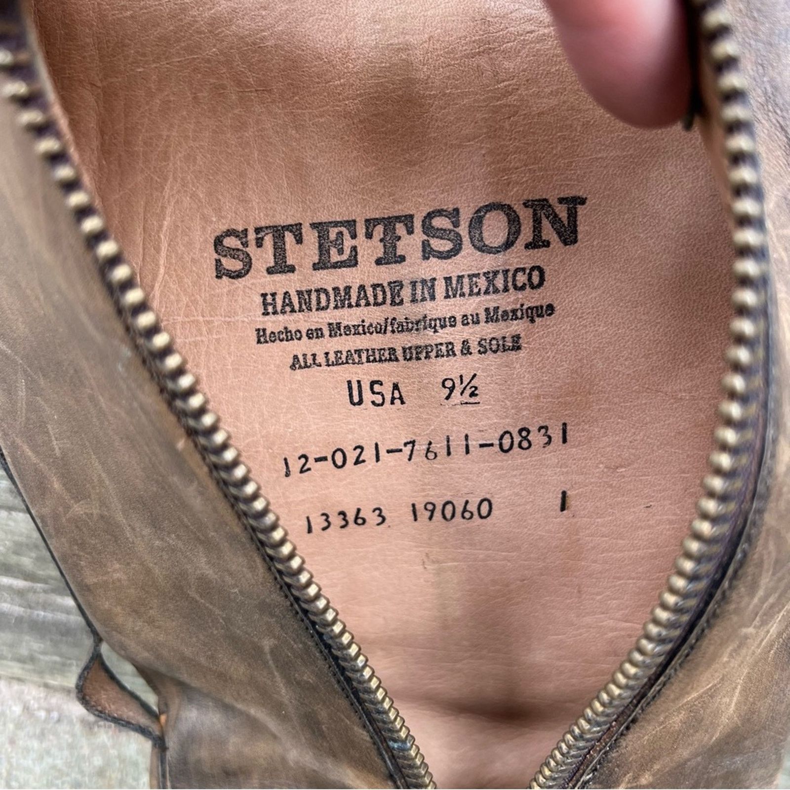 Stetson Stetson Brown Strappy Leather round toe zip cowgirl boots Size US 9.5 / IT 39.5 - 7 Thumbnail