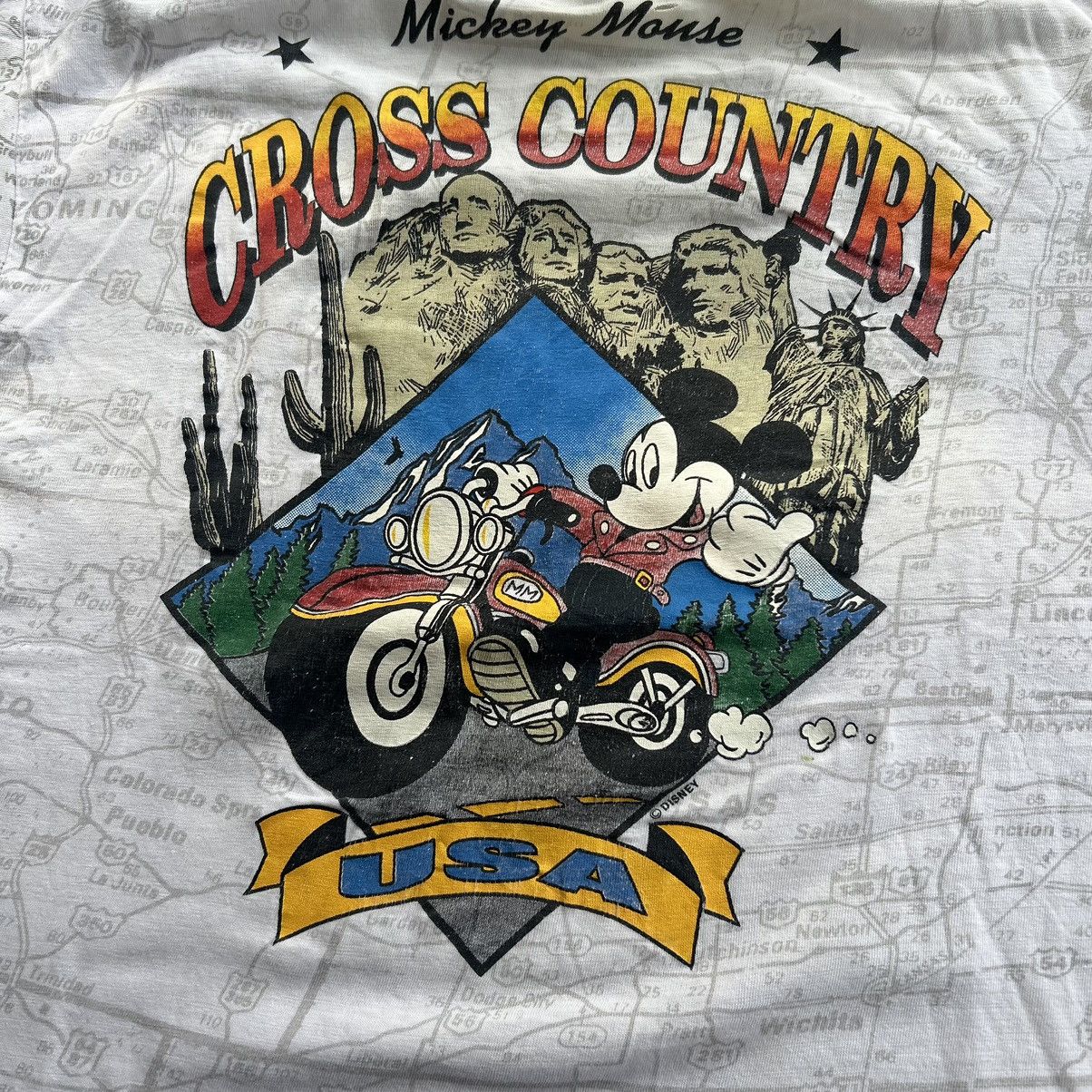 Disney Vintage Disney Mickey Mouse Motorcycle AOP Distressed Shirt Size US L / EU 52-54 / 3 - 11 Thumbnail