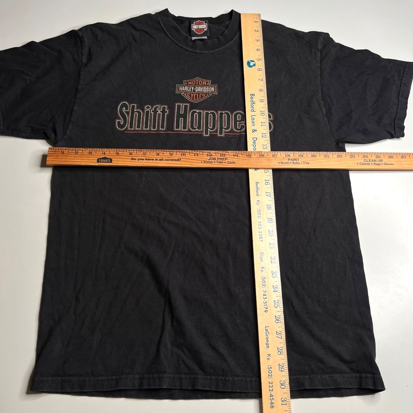 Harley Davidson VINTAGE Harley-Davidson T-Shirt Black XL Shift Happens Made in USA 2007 Men Short Sleeve Cotton Mens XS? Size US XL / EU 56 / 4 - 7 Thumbnail