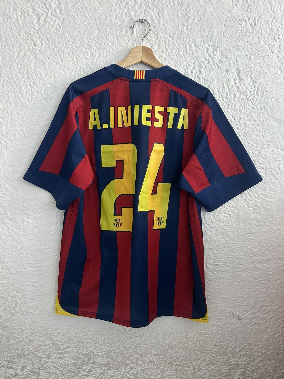 image of F C Barcelona x Nike 2005-06 Andrés Iniesta Nike F.c. Barcelona Home Kit in Blue, Men's (Size Large