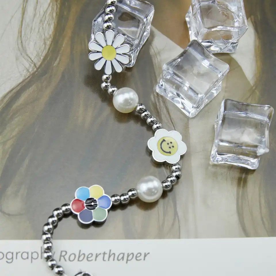 Jewelry × Vintage Stainless Steel Hip Hop Delicate Smiley Face Sunflower Size ONE SIZE - 3 Thumbnail