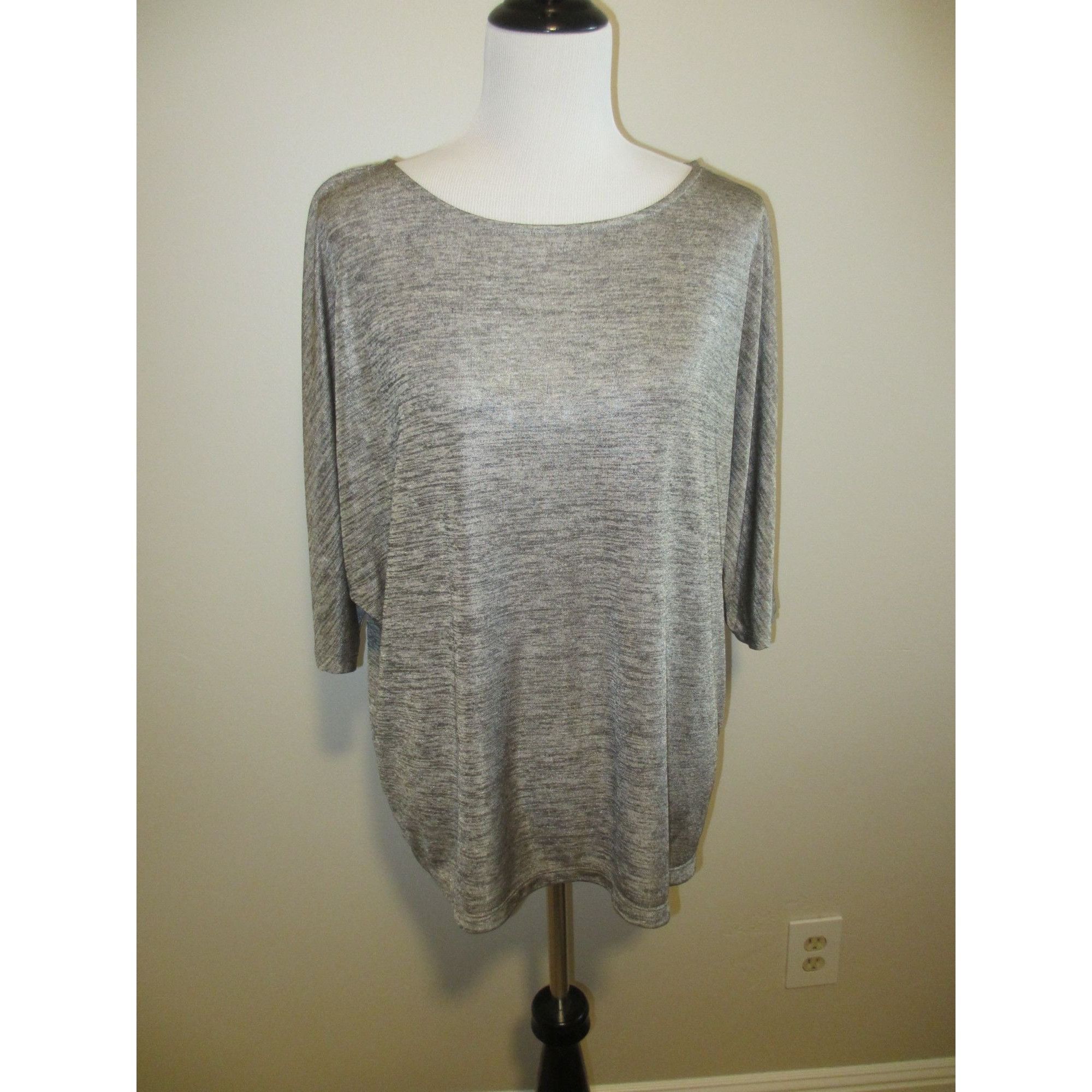 Worthington Worthington Womens Metallic Heather Gray Lightweight 3/4 Sle Size XL / US 12-14 / IT 48-50 - 1 Thumbnail